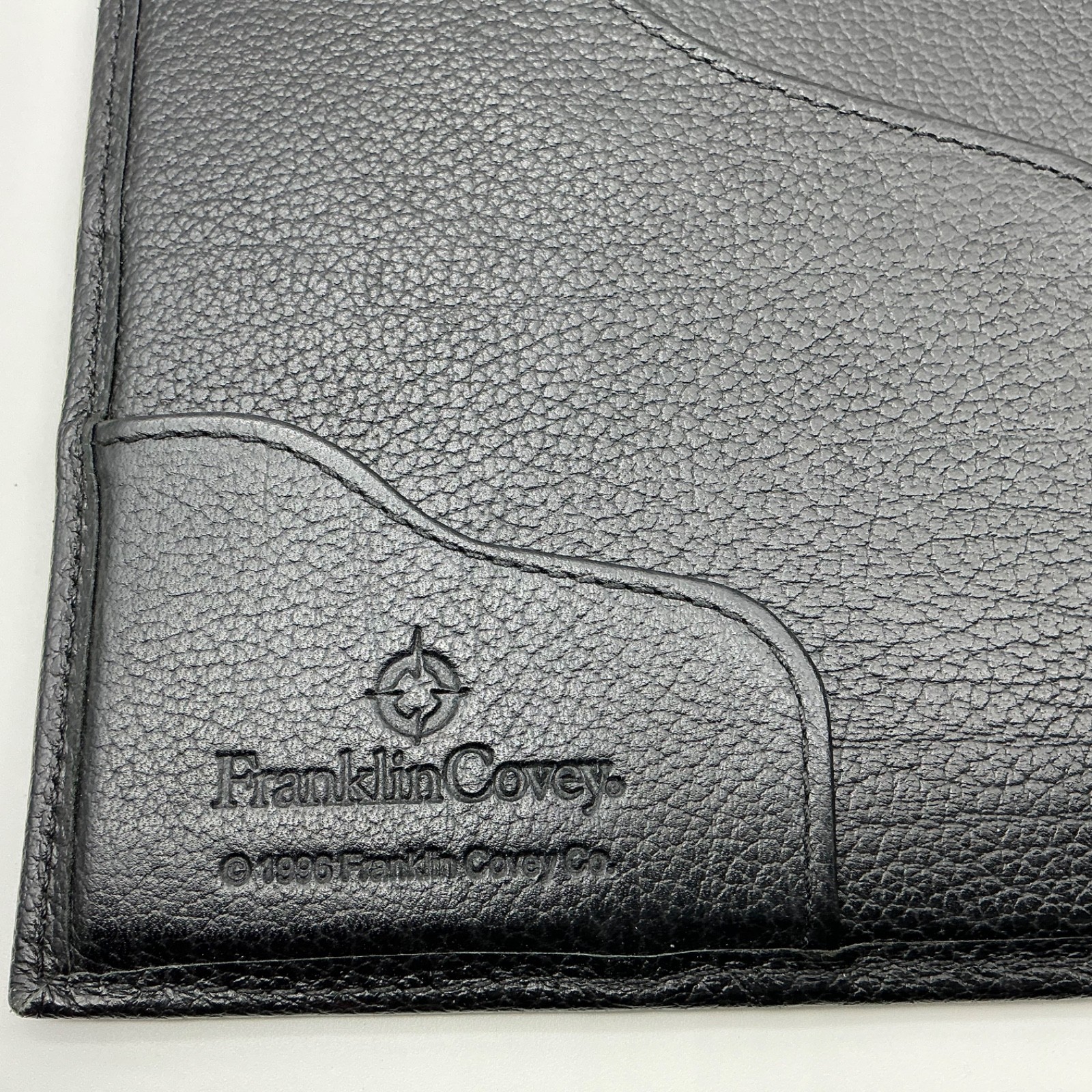 Vintage Franklin Covey Folder Folio Top Grain Verona Leather Black 1996
