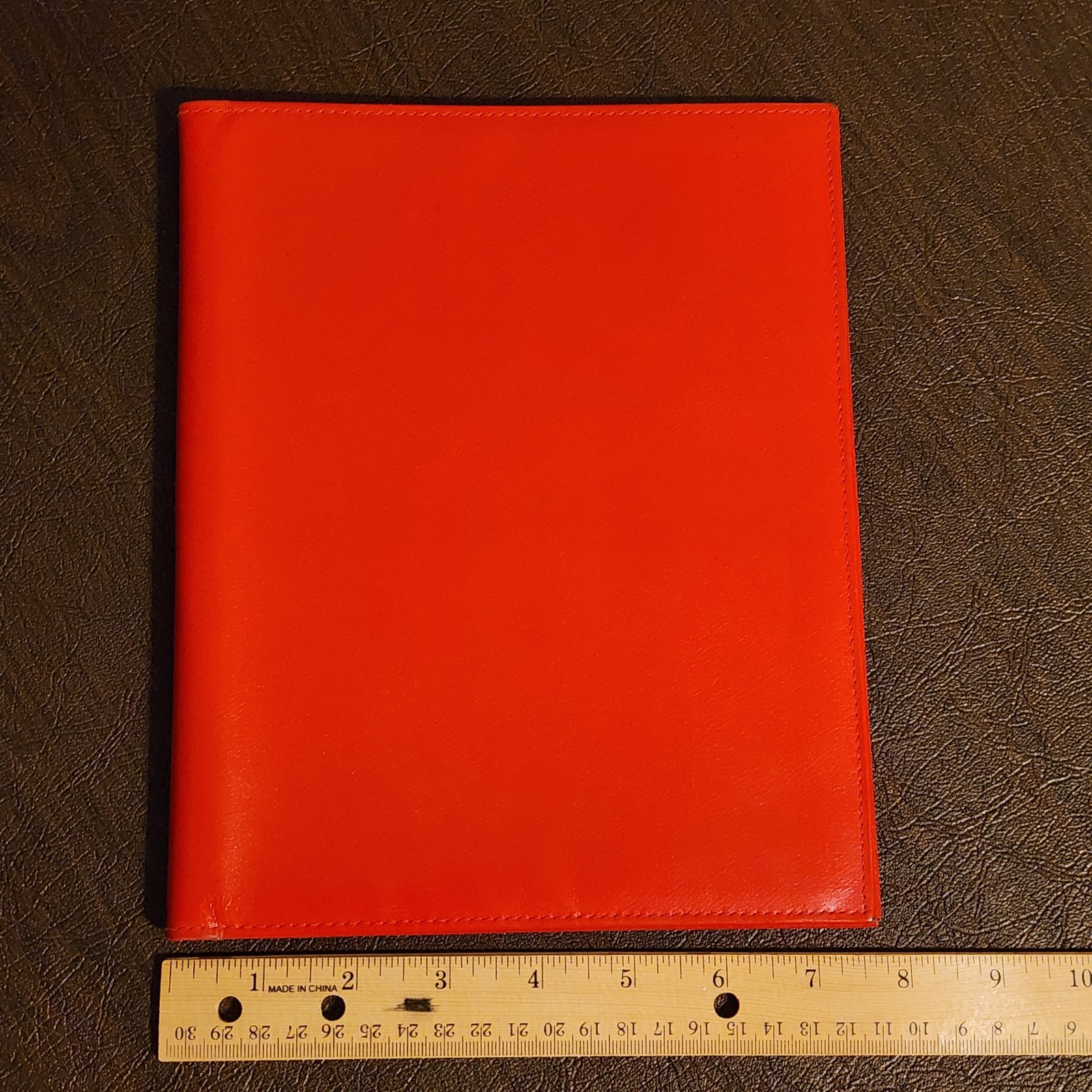 Vintage ST THOMAS Red Leather Notebook Journal Cover Planner Organizer Agenda