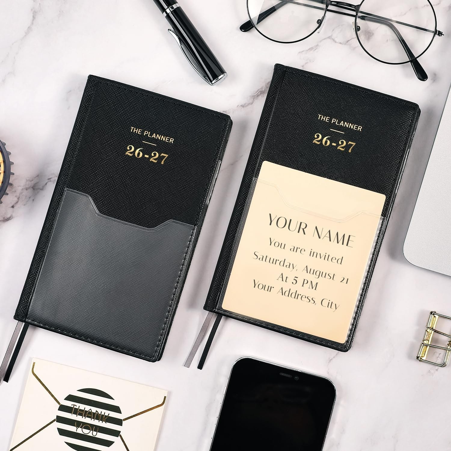 Luxurious 6.4″ x 3.8″ Weekly & Monthly Planner – Perfect Purse-Sized Organizer