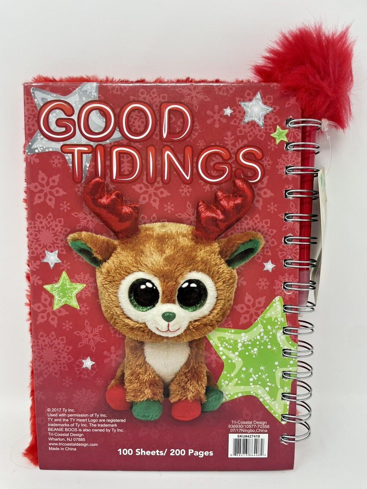 TY Beanie Boos “Alpine” Plush Journal with Pen 100 Sheets/200 Pages- 2017