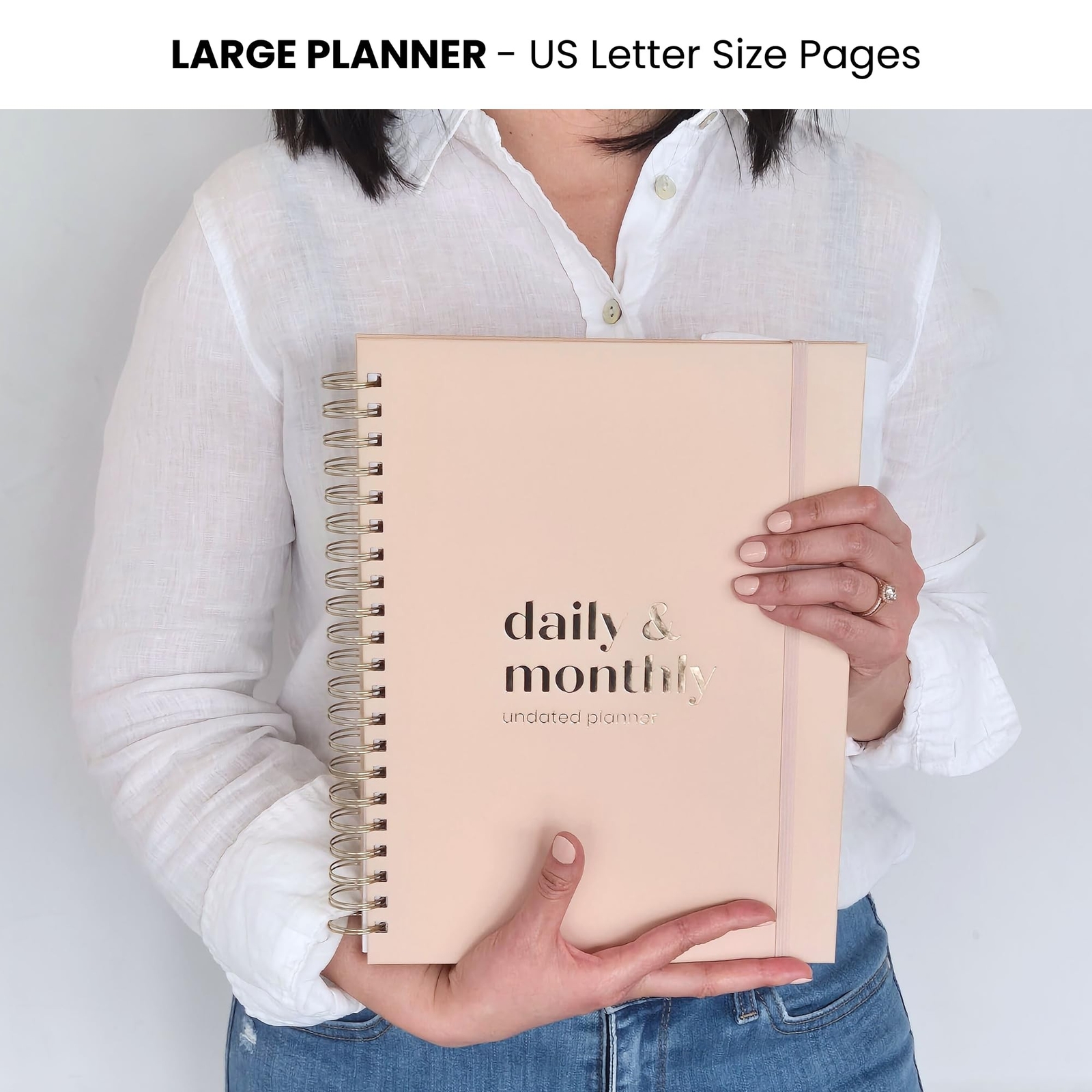 Undated Daily Planner with Hourly Schedule 8.5″ x 11″ Letter Size Pages – Ful…
