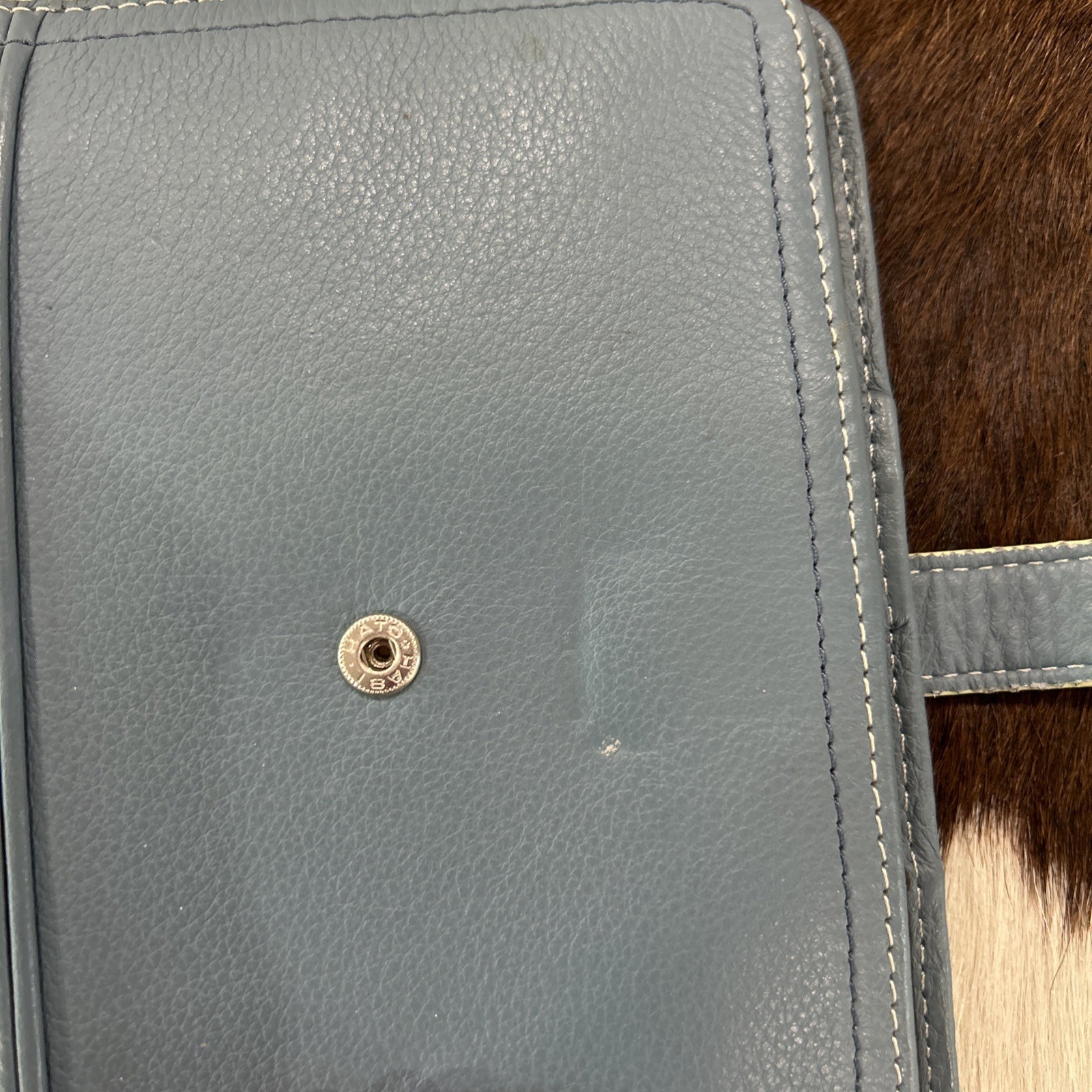 Franklin covey Vintage Full Grain Italian Leather Dusty Blue 6 Ring Planner