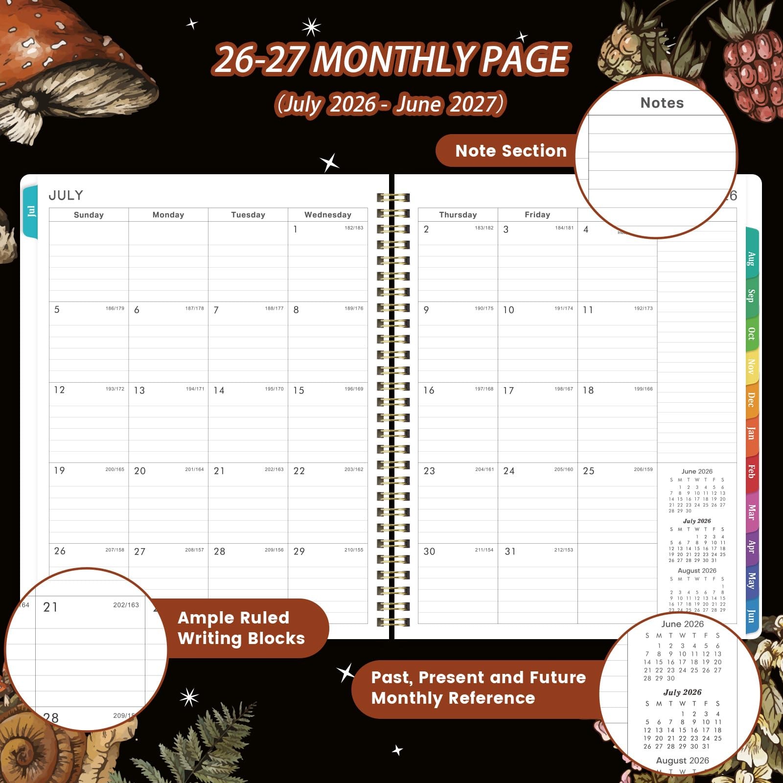 Planner 2026-2027 – Academic from July 2026 – June 8″ x 10″, Black