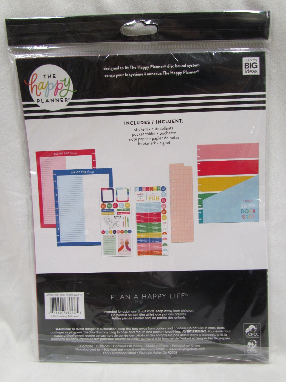 The BIG Happy Planner Planner Accessories – EDUCATIONAL ROCKSTAR – 110 pcs