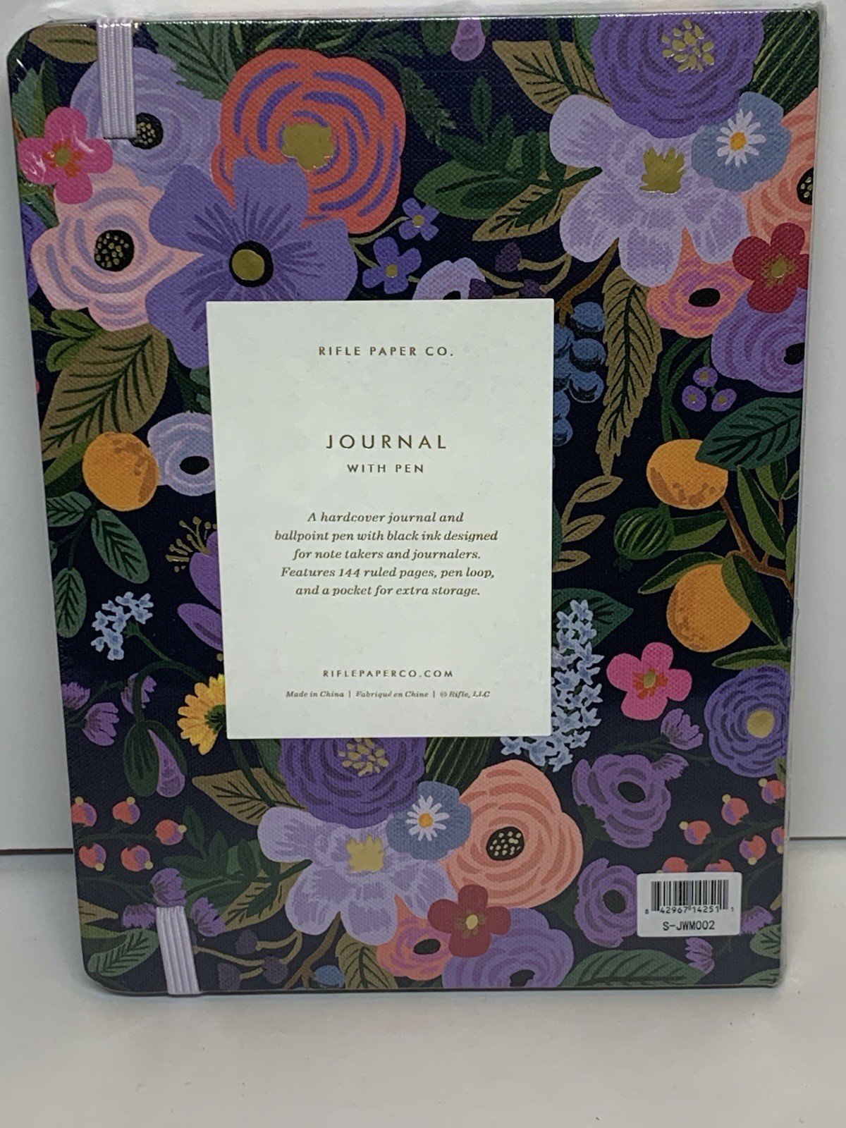 Rifle Paper Co. Floral HC Journal Garden Party Violet w/Gold Ballpoint Pen NEW