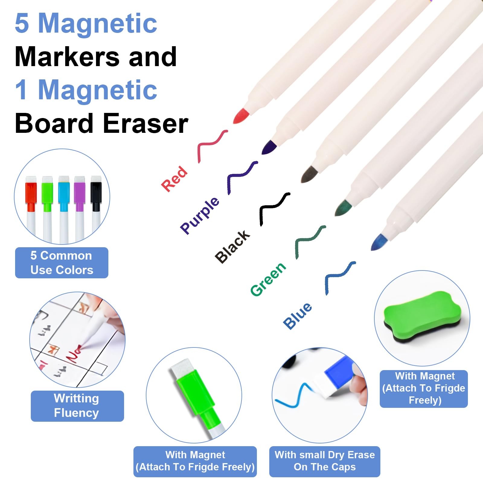 Magnetic Dry Erase Fridge Calendar Whiteboard Set,3 Pack 14.6″ x 11″ B