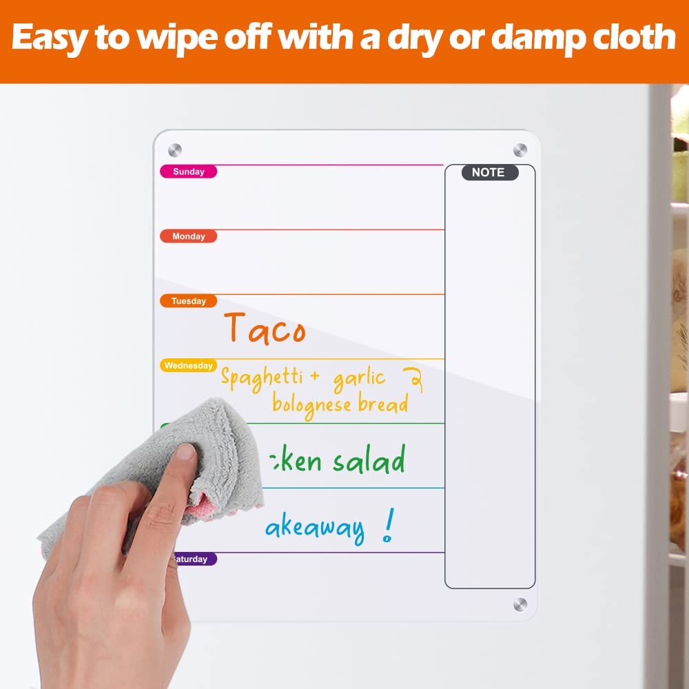 Kamehame Acrylic Dry Erase Board for Refrigerator, Magnetic Transparent