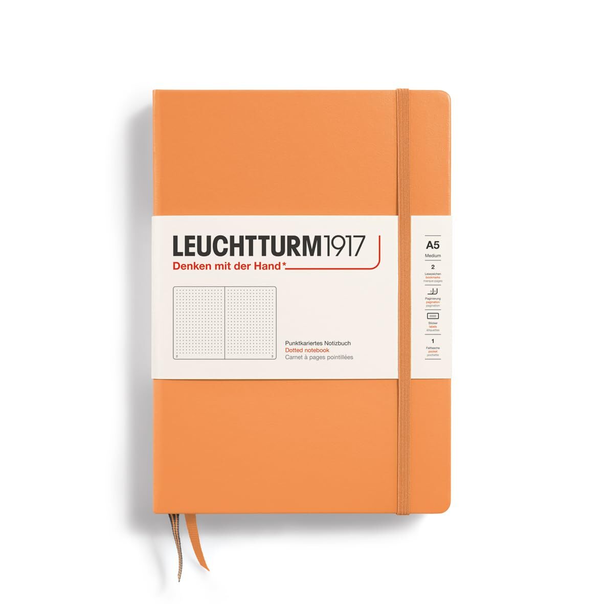Medium A5 Apricot Blank Notebook 251 Pages Hardcover Multiple Colors