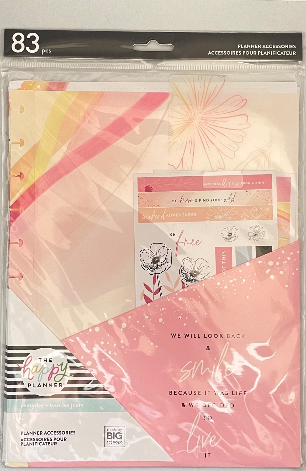 The Happy Planner 8.5×11 Planner Accessories “Everyday” Pink Floral 8996