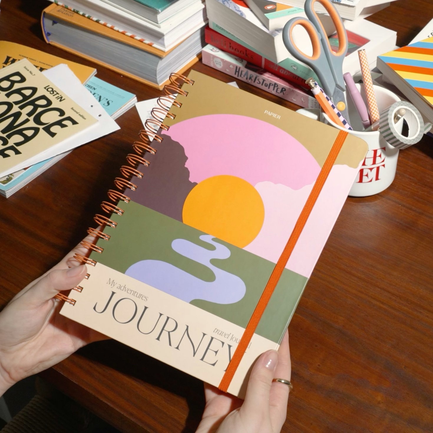 Papier 150pg Guided Notebook 9.84”*7.48“ Travel Journel The Sunset