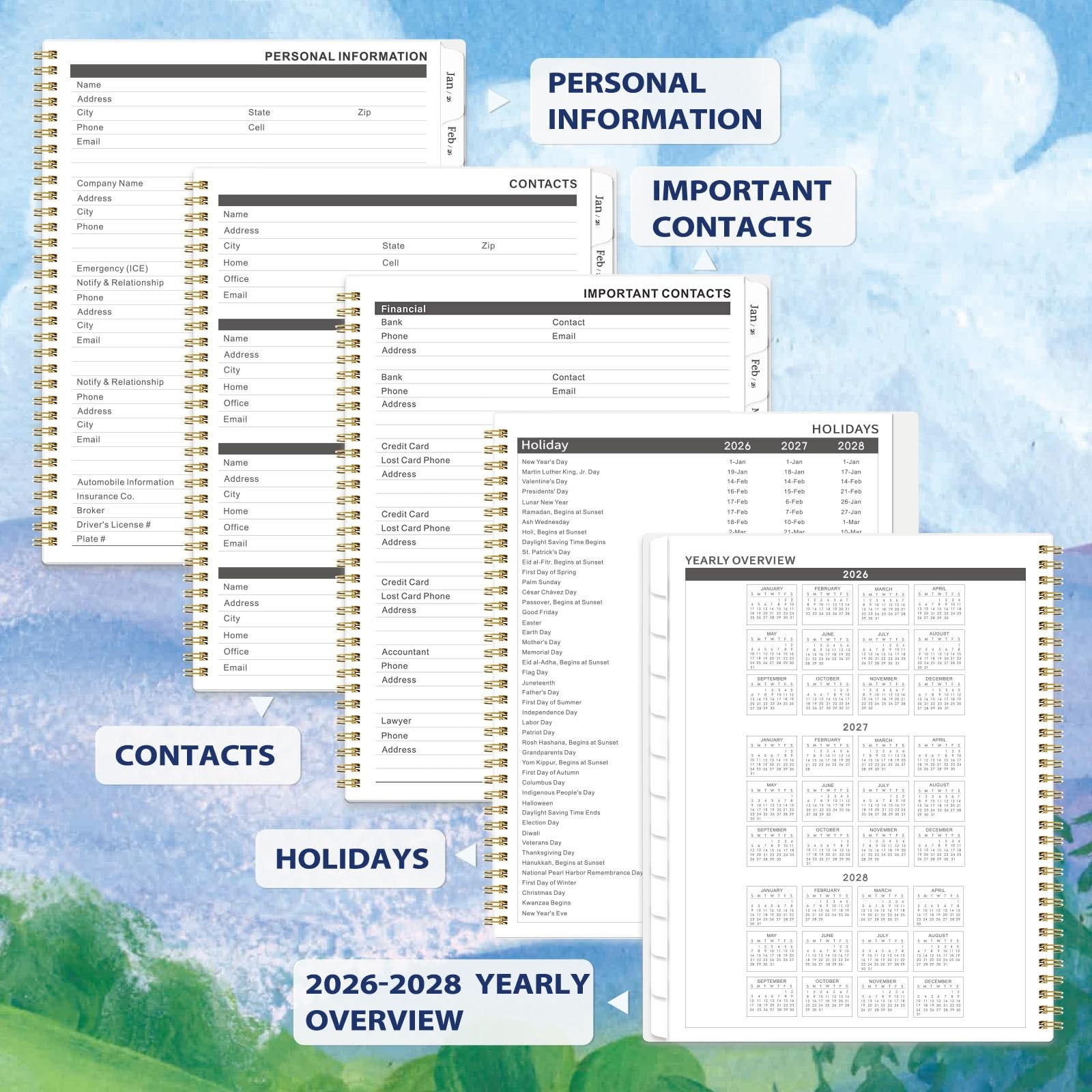 Monthly Planner 2026-2027 – 2 Year 9 inches x 11 inches, Multicolor
