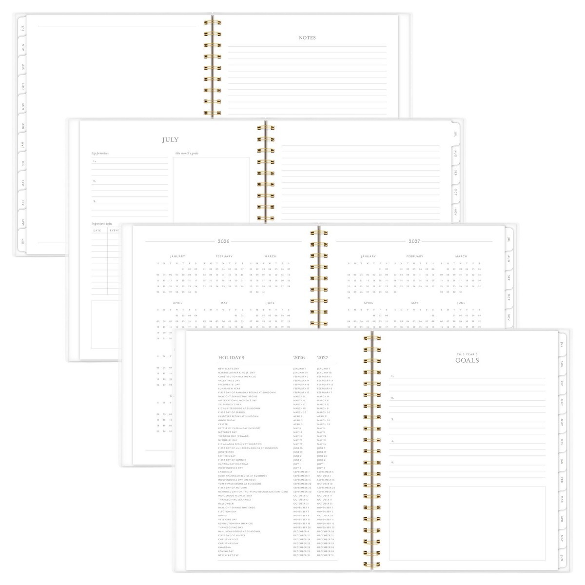 Sugar Paper Essentials 8.5″x11″ Large Wirebound Frosted Poly 2026-2027 Planner