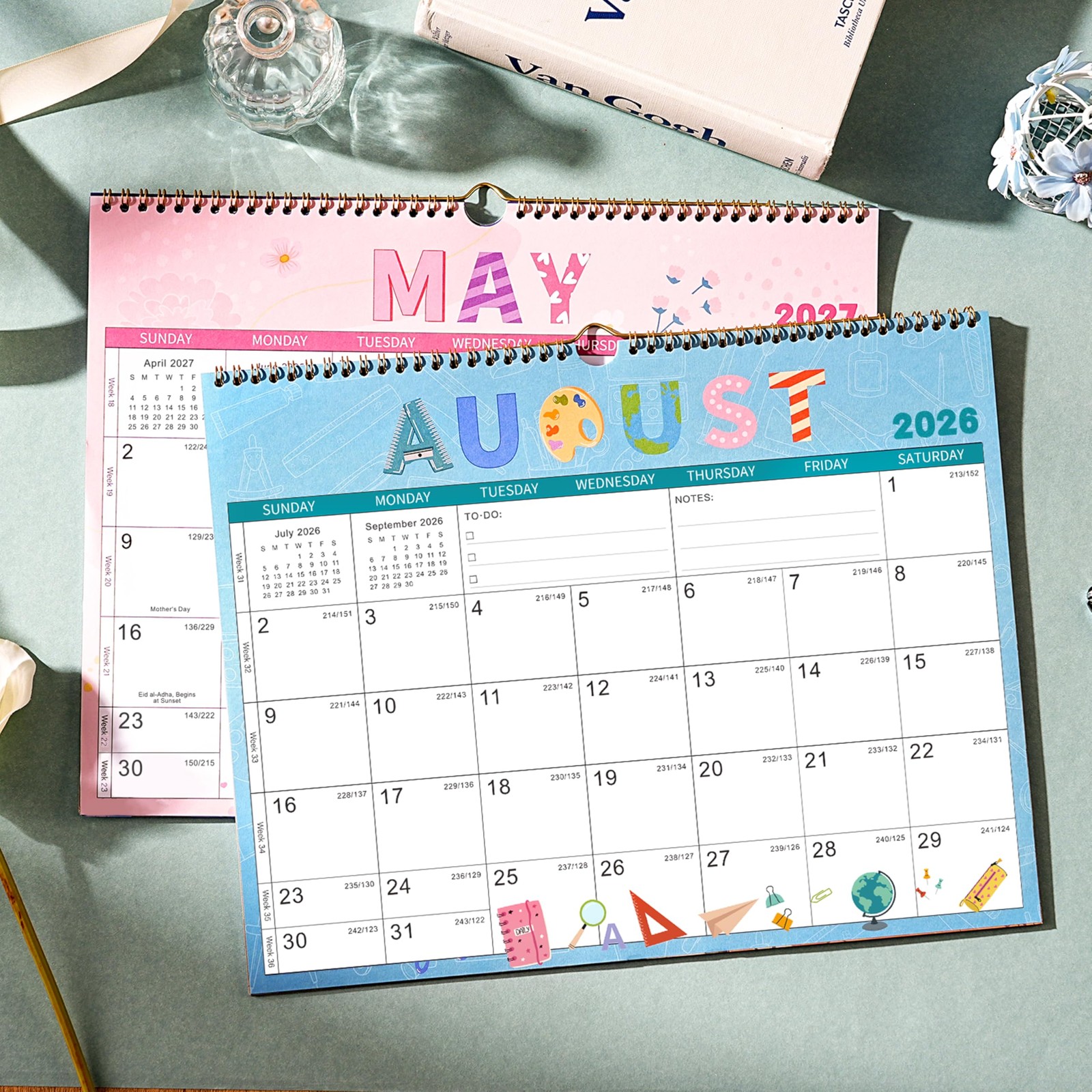 Wall Calendar 2026-2027 – Calendar, 24-Month Green 3
