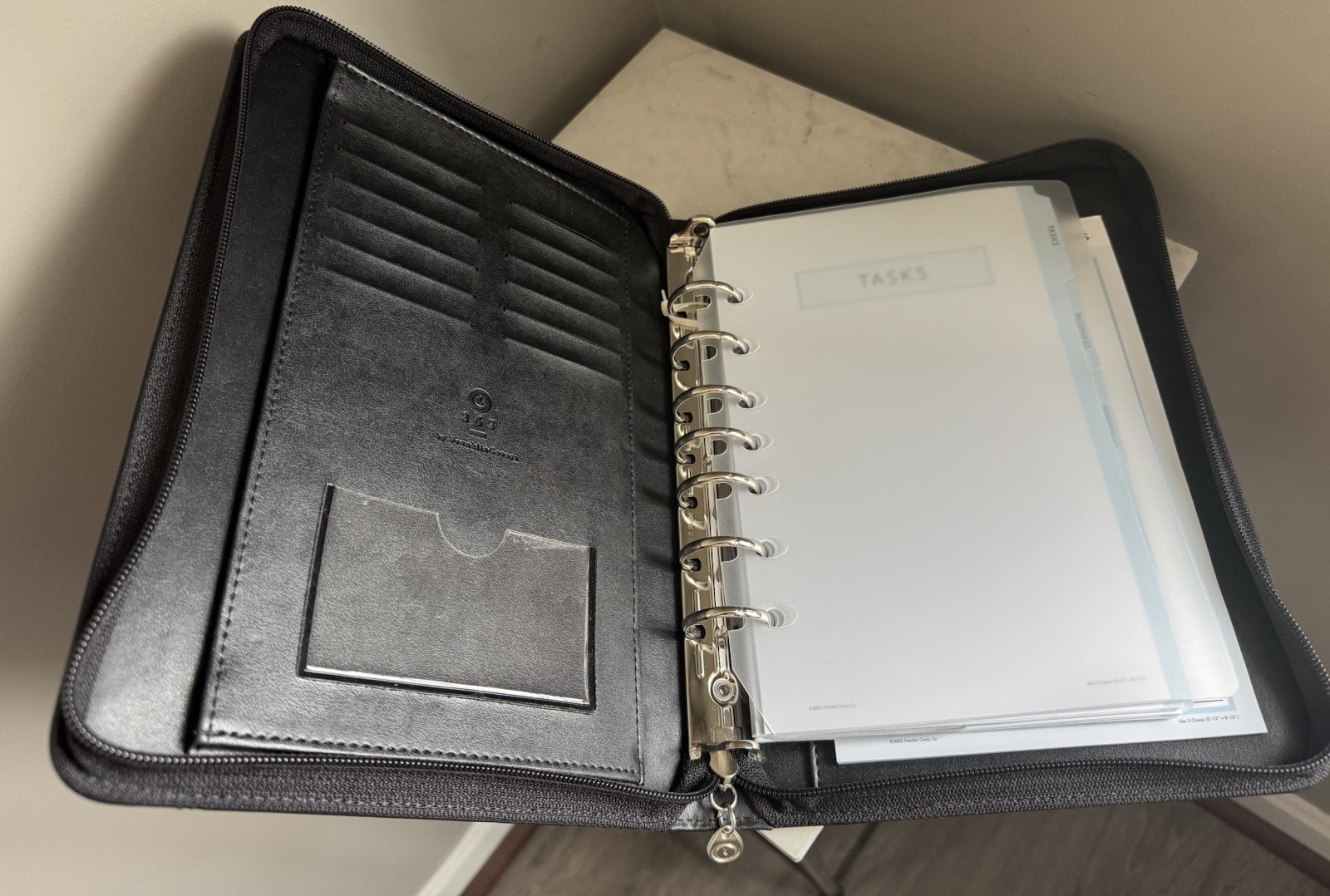 VTG Y2K Franklin Covey 365 Black Planner Zip Around 7 Ring Binder 10.5×8 🔥🔥