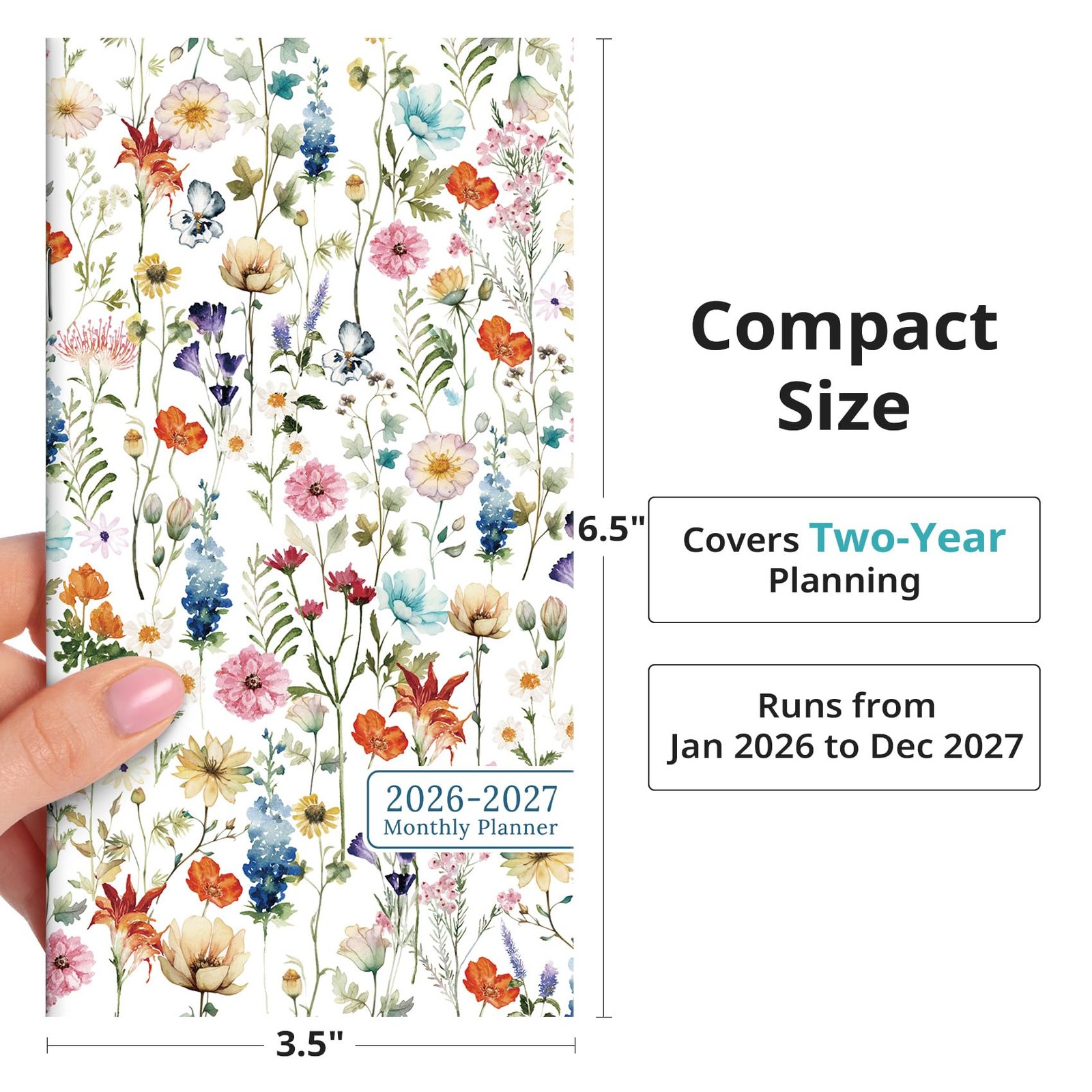Pocket Calendar 2026-2027 for Purse, Two Year Monthly Planner Pocket Size, Jan