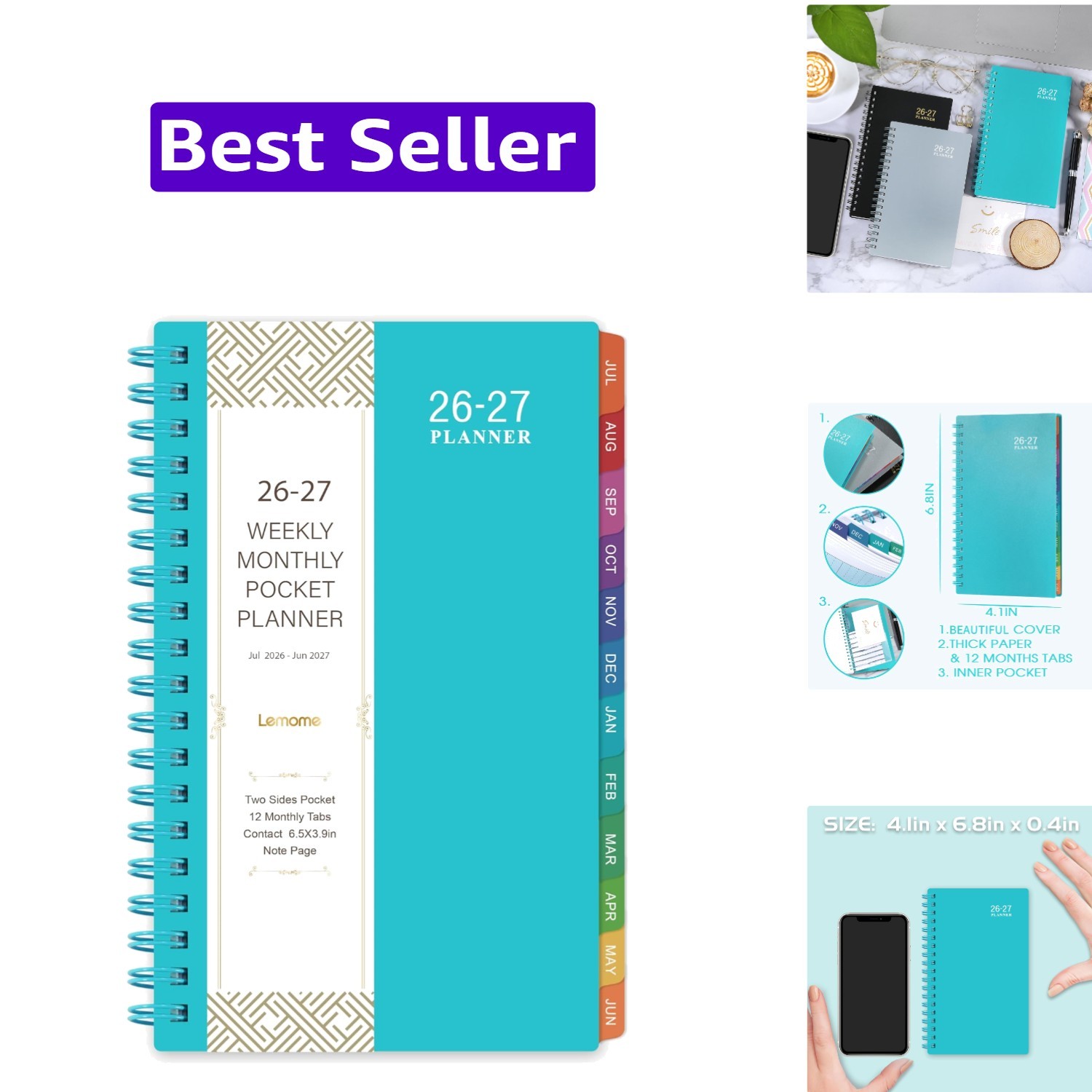 2026-2027 Pocket Calendar/Planner – Weekly & Monthly Pocket Planner for Purse…