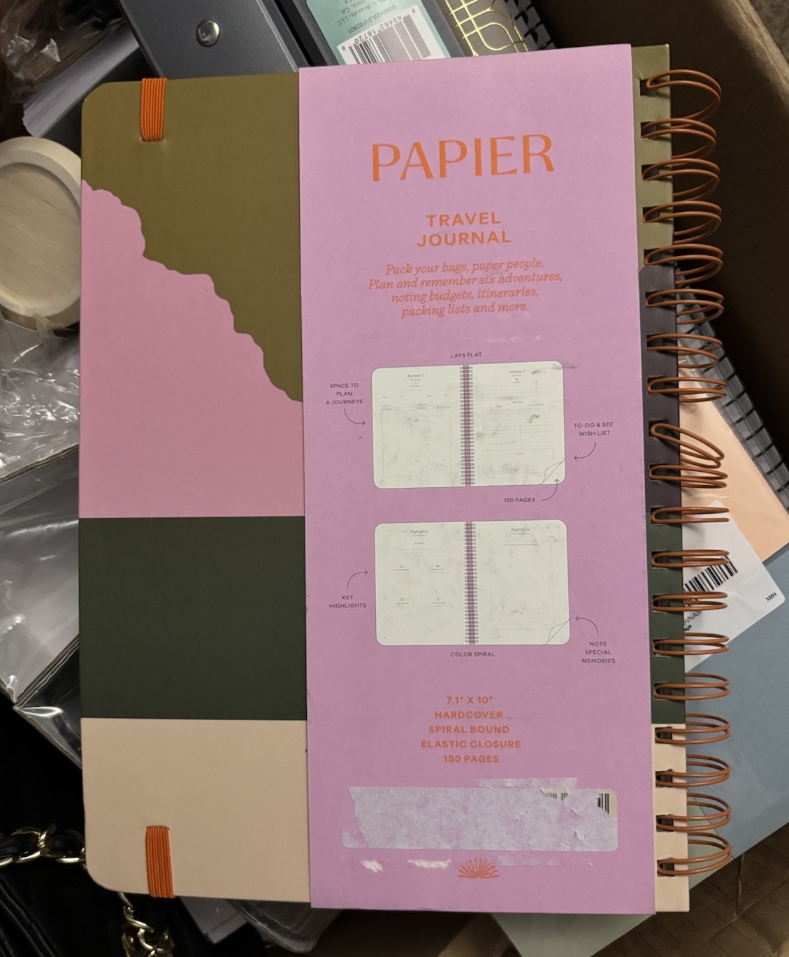 Papier Travel Journal Spiral Bound Hardcover “My Adventures” Journey