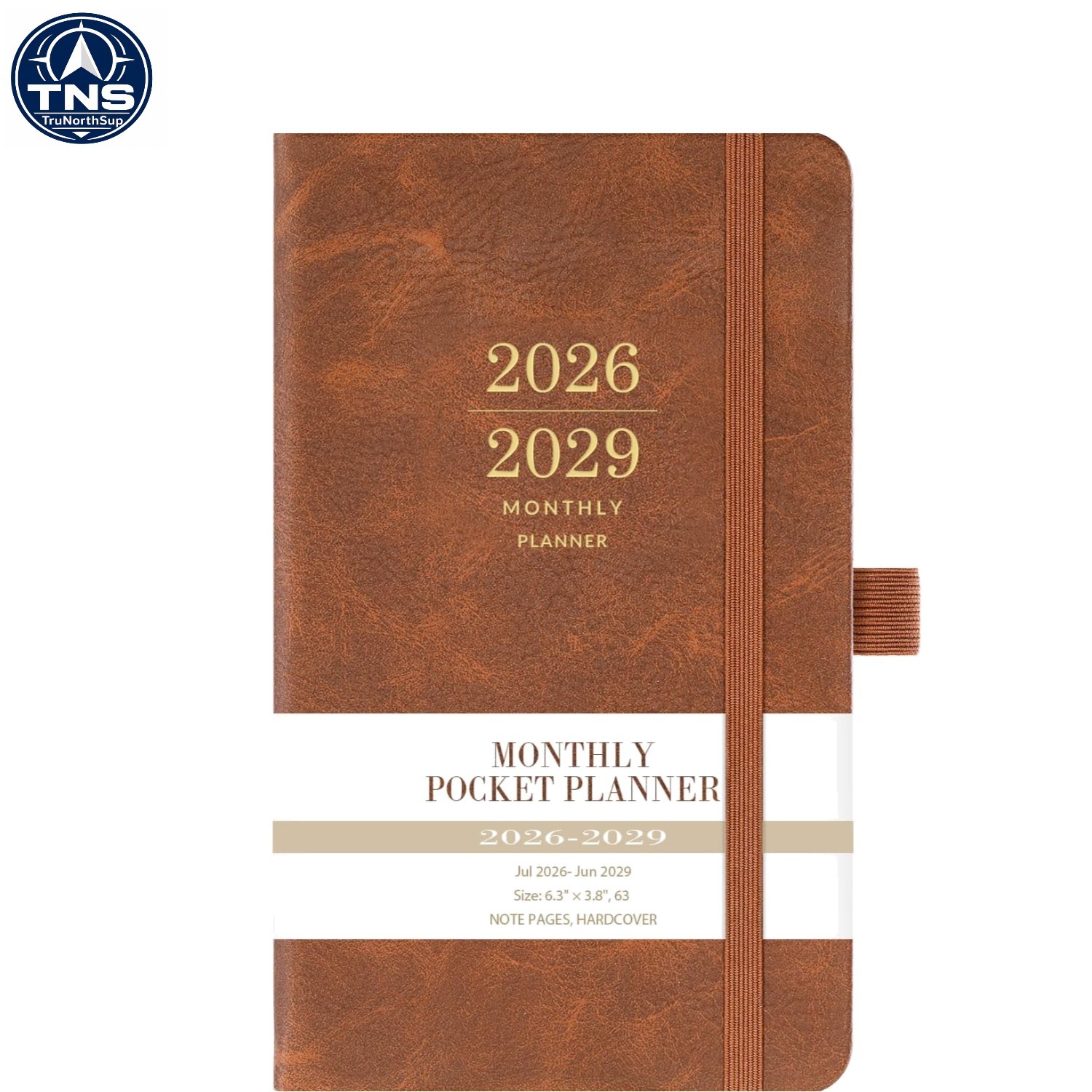 3 pocket planner 2026-2029 faux leather cover size 3.8×6.3 inches