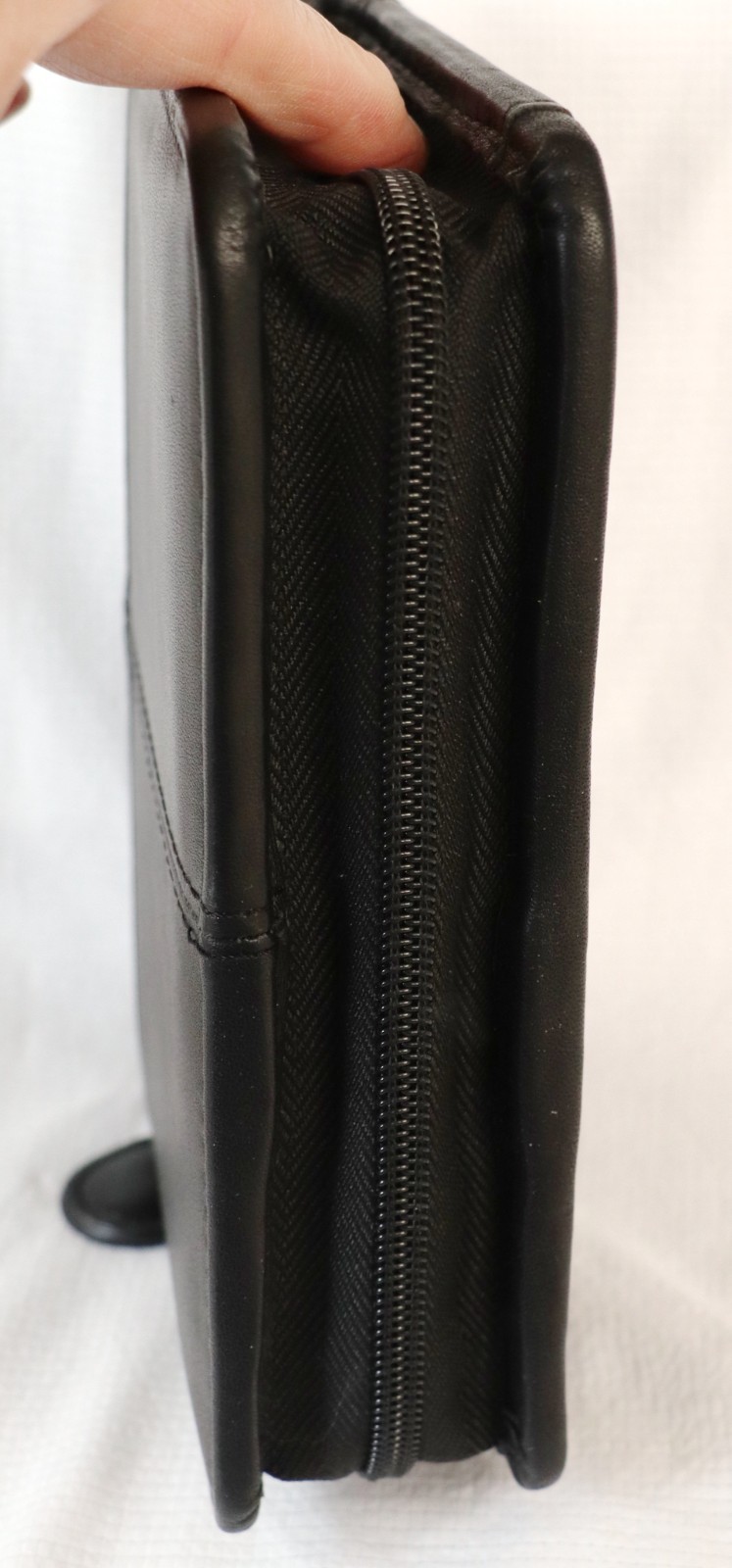 FRANKLIN COVEY Black Smooth Leather Six Ring Binder Notebook 7″ NEW