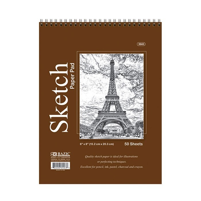 5 Pcs 50 sheets 6″ x 8″ Top Bound Spiral Premium Quality Sketch Book Paper Pad