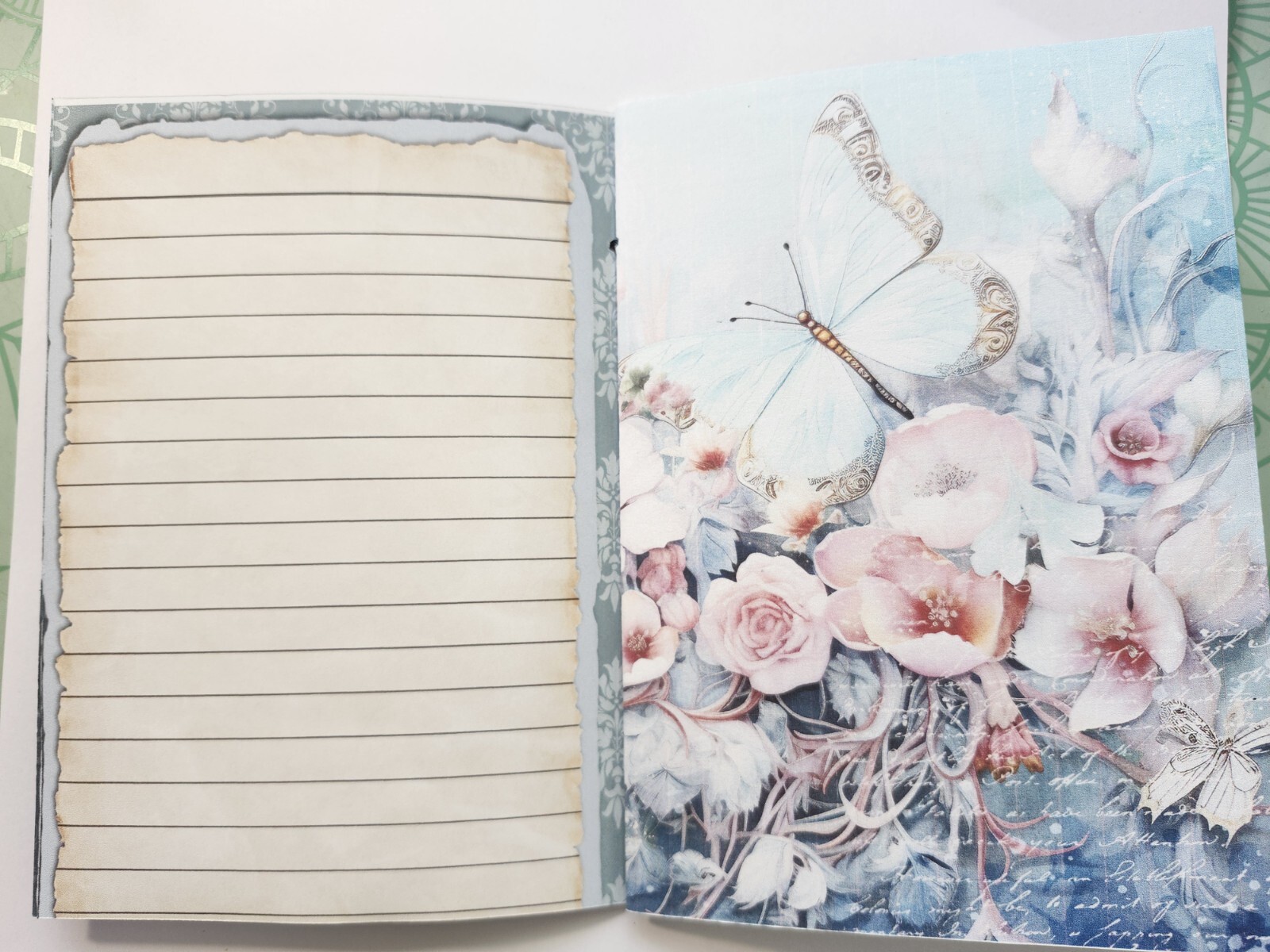 Junk Journal Booklet “BEAUTIFUL BUTTERFLIES” HANDMADE Cards, Pockets, Ephemera