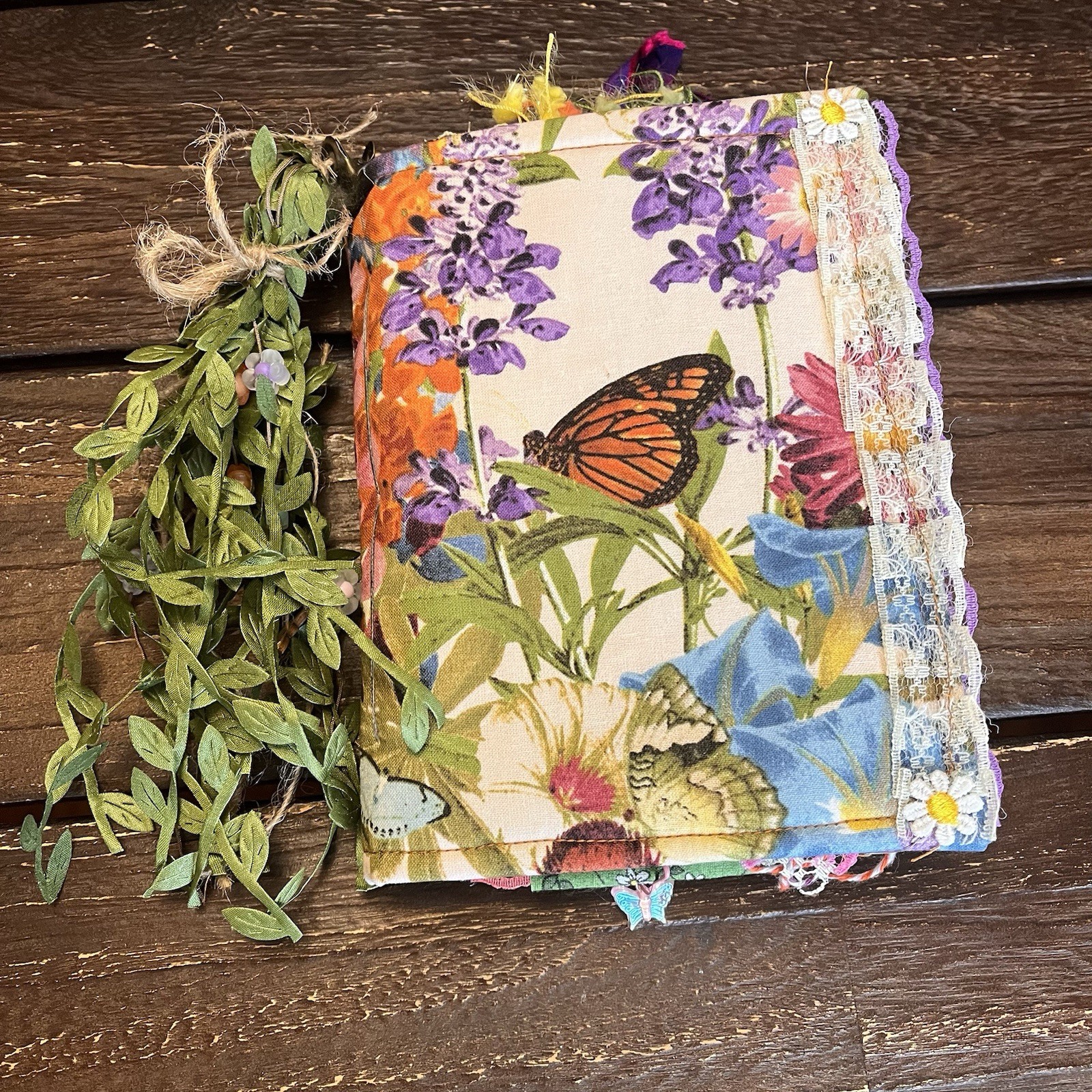 Butterfly Junk Journal Faith Floral Nature Flowers Softcover Decorated 3 Sig