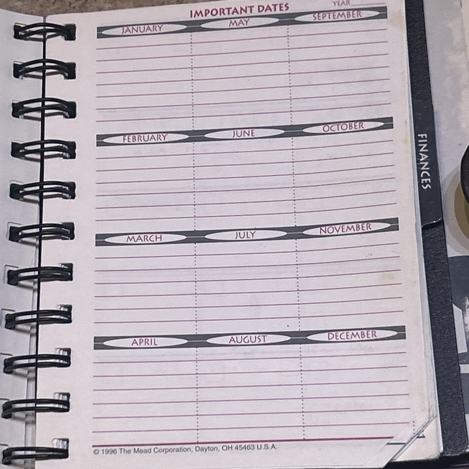 1994 Cambridge Fat Little Planner Mostly Unused And In Good Condition