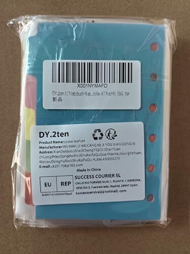A7 6-Hole Binder Notebook Refill Set 135 Sheets Zipper Pockets Dividers