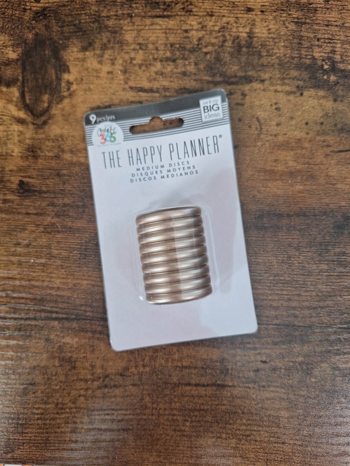 The Happy Planner MEDIUM Discs 9 Pieces me & my BIG ideas Rose Gold Hearts New