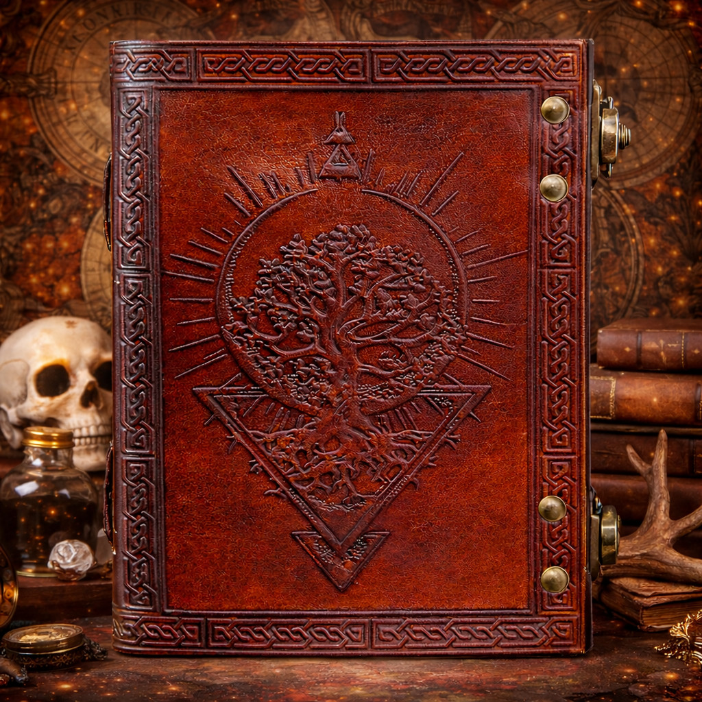 Leather Travel Journal 5×7 Double Lock Unlined Diary Notebook Gift-200 Pages