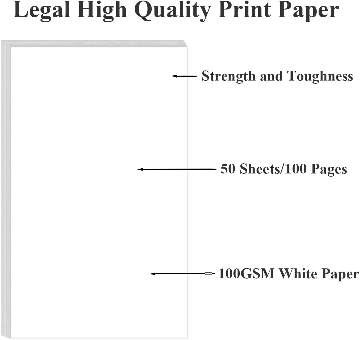 8.5″ X 14″ Printer Paper – 50 Sheets/100 Pages Blank Paper, 100Gsm Copy Papers,
