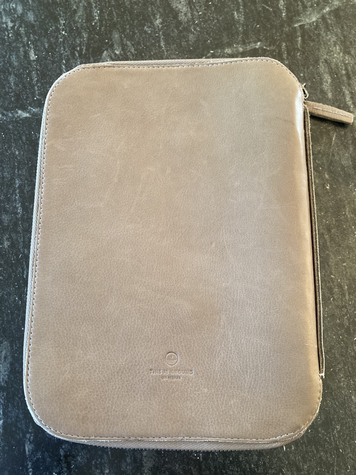 This Is Ground Mod Tablet Leather Portfolio Organizer Case French Grey Taupe