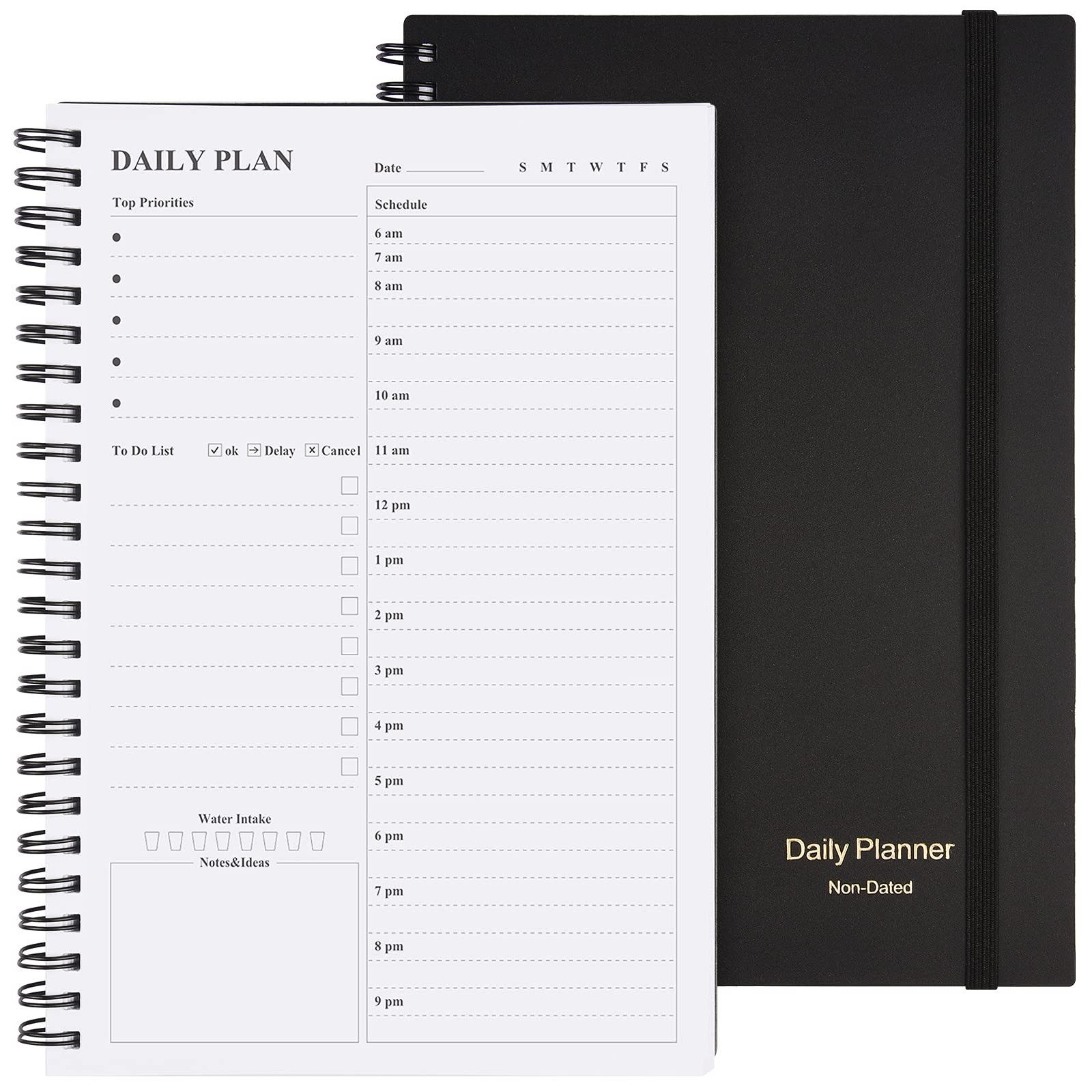 Daily Planner Undated, Asten To Do List Notebook Hourly Schedules Spiral Appo…