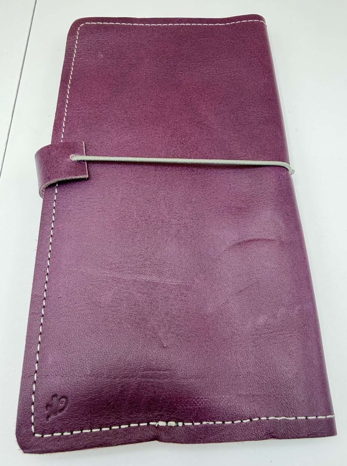Handcrafted Personal Wide Traveler’s Notebook Purple Leather Silver Folio Cover
