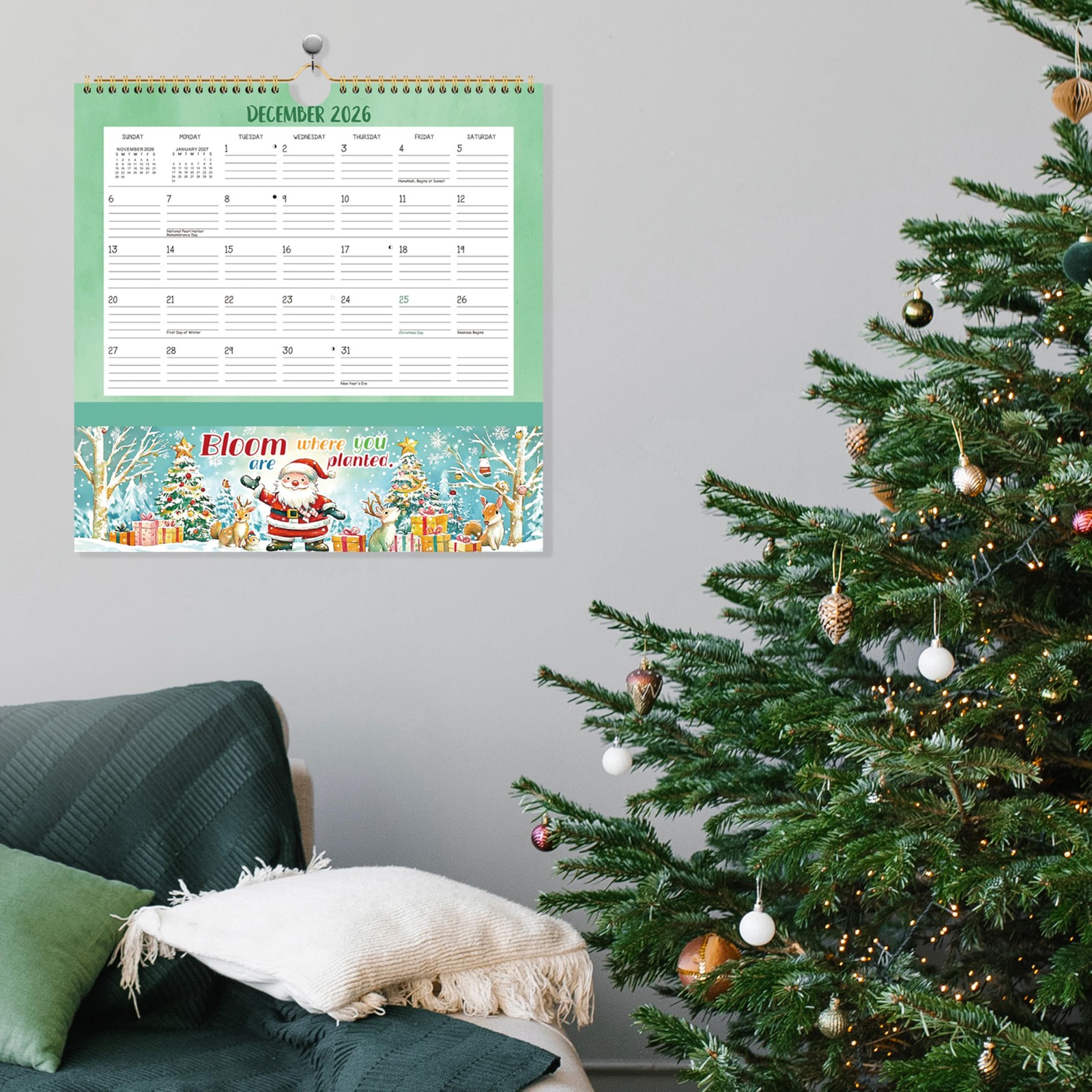 2026 Wall Calendar – 2026 with Pockets, 12″ x 12″, Jan. 2026 – White