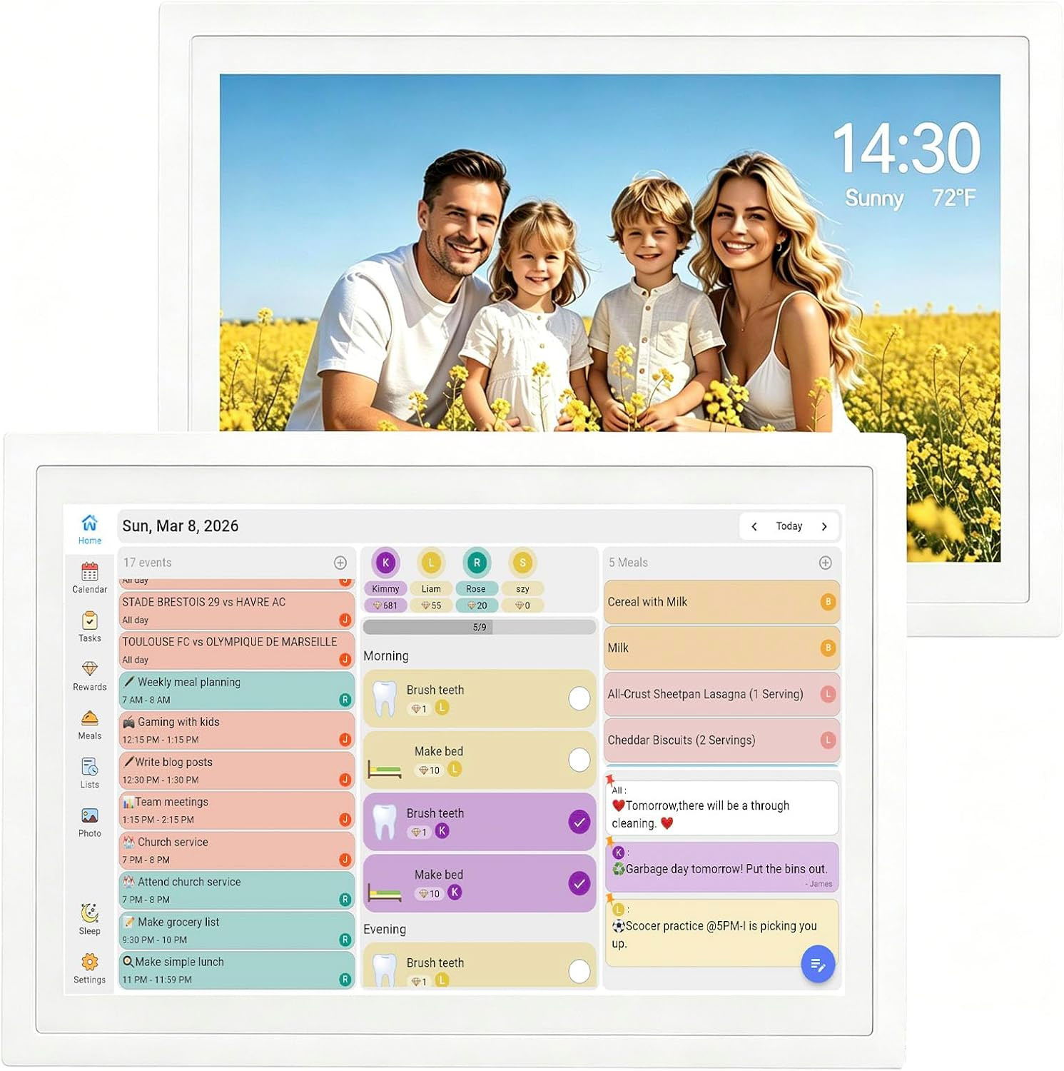 Digital Calendar 10.1 Inch Wall Planner Touch Screen WiFi Smart Electronic Plann