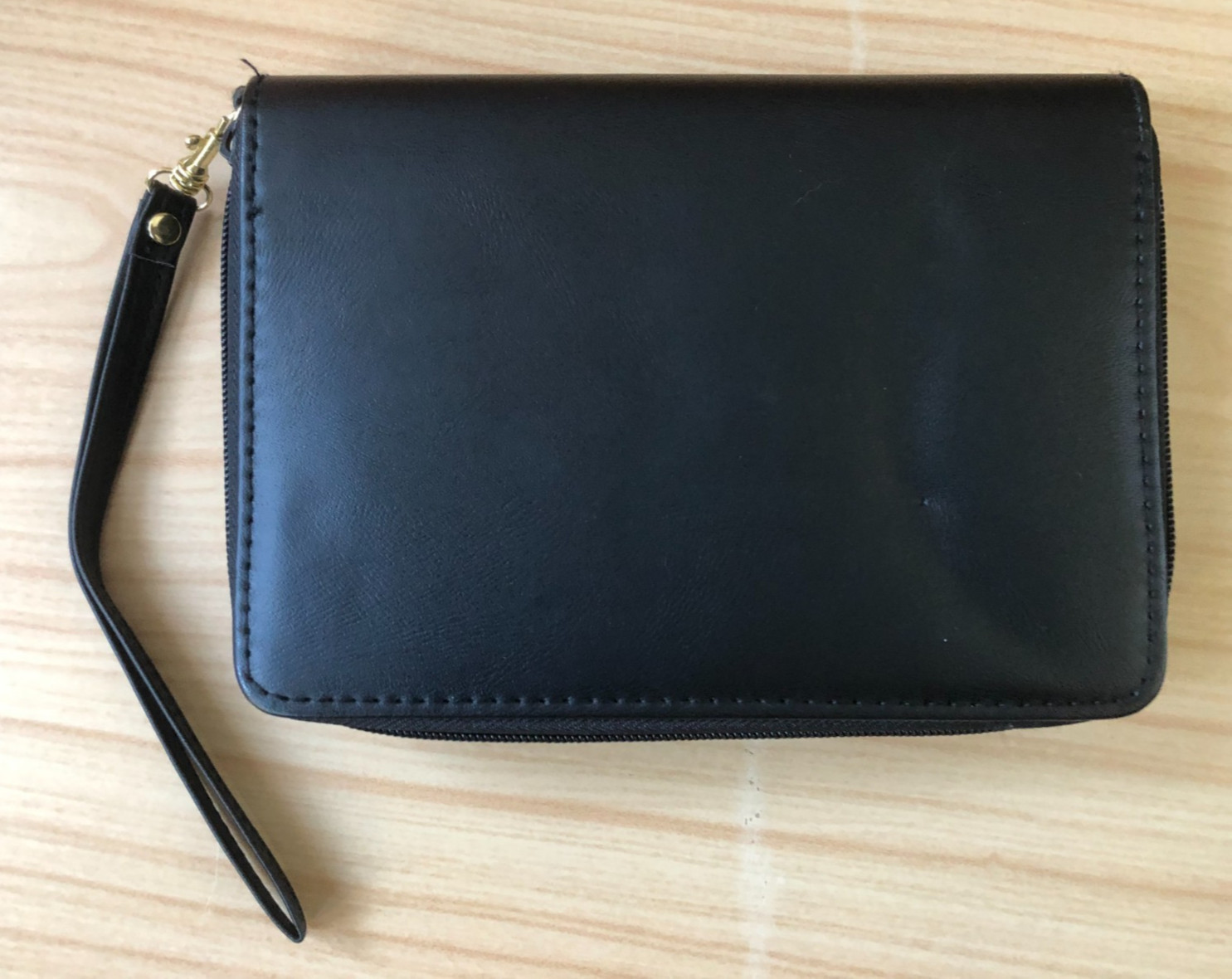 Vintage 1990s Black Leather Personal Organizer Planner 6 Ring Zip Around 8″x5.5″