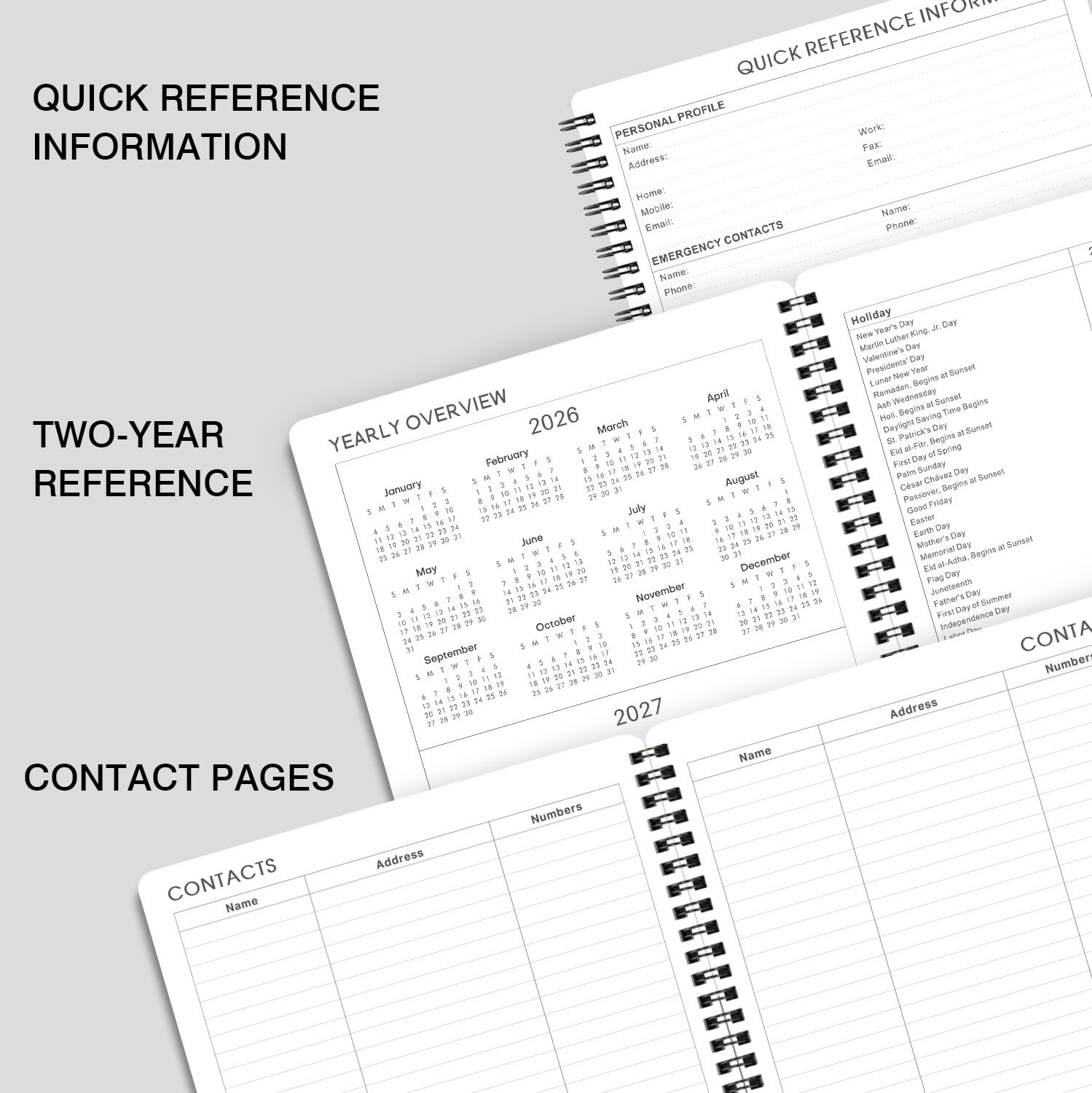 Planner 2026 Weekly & Monthly 8″ x 10″ 12 Monthly Tabs Strong Twin-Wire Binding