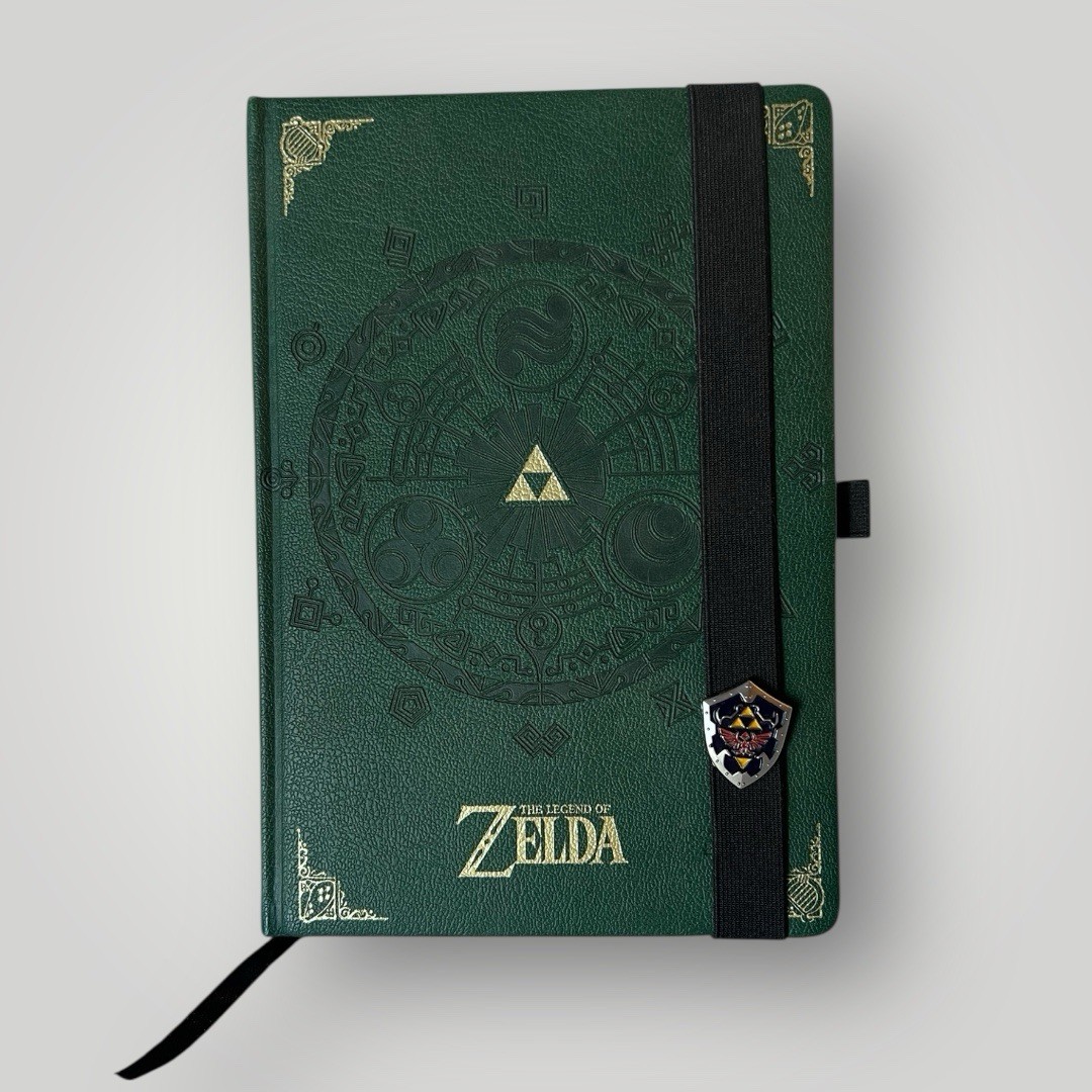 Nintendo Collector’s Edition Faux Leather Journal Green Triforce Hylian Shield