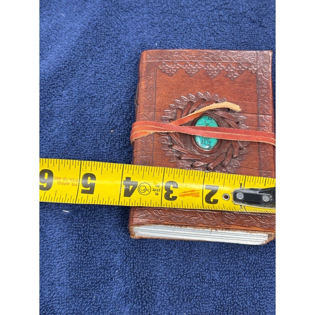 Handmade Leather Journal Notebook Diary Embossed Celtic Design Stone