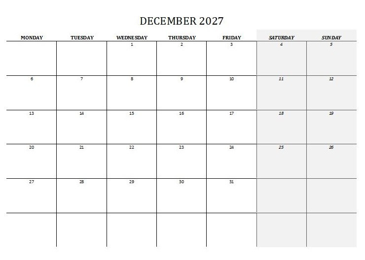 2.99 *ON SALE* 2027 Calendar Printable Landscape,Monthly Planner DOWNLOAD PDF v3