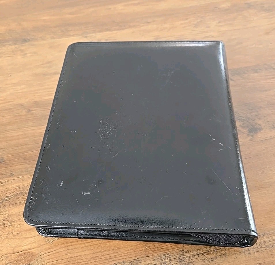 1996 AT-A-GLANCE Organizing System Faux Leather Black NEW (READ) w/Inserts 8X10