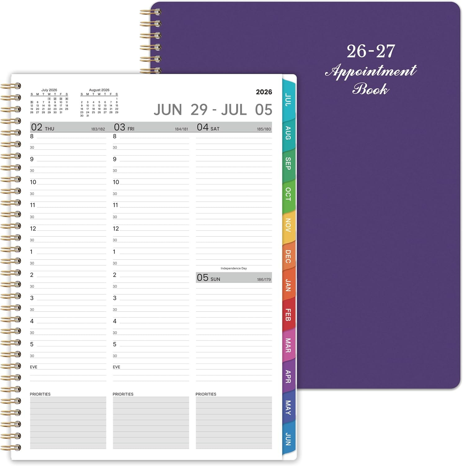 2026-2027 Weekly Appointment Book/Planner – Daily Hourly Planner 2026-2027, JUL