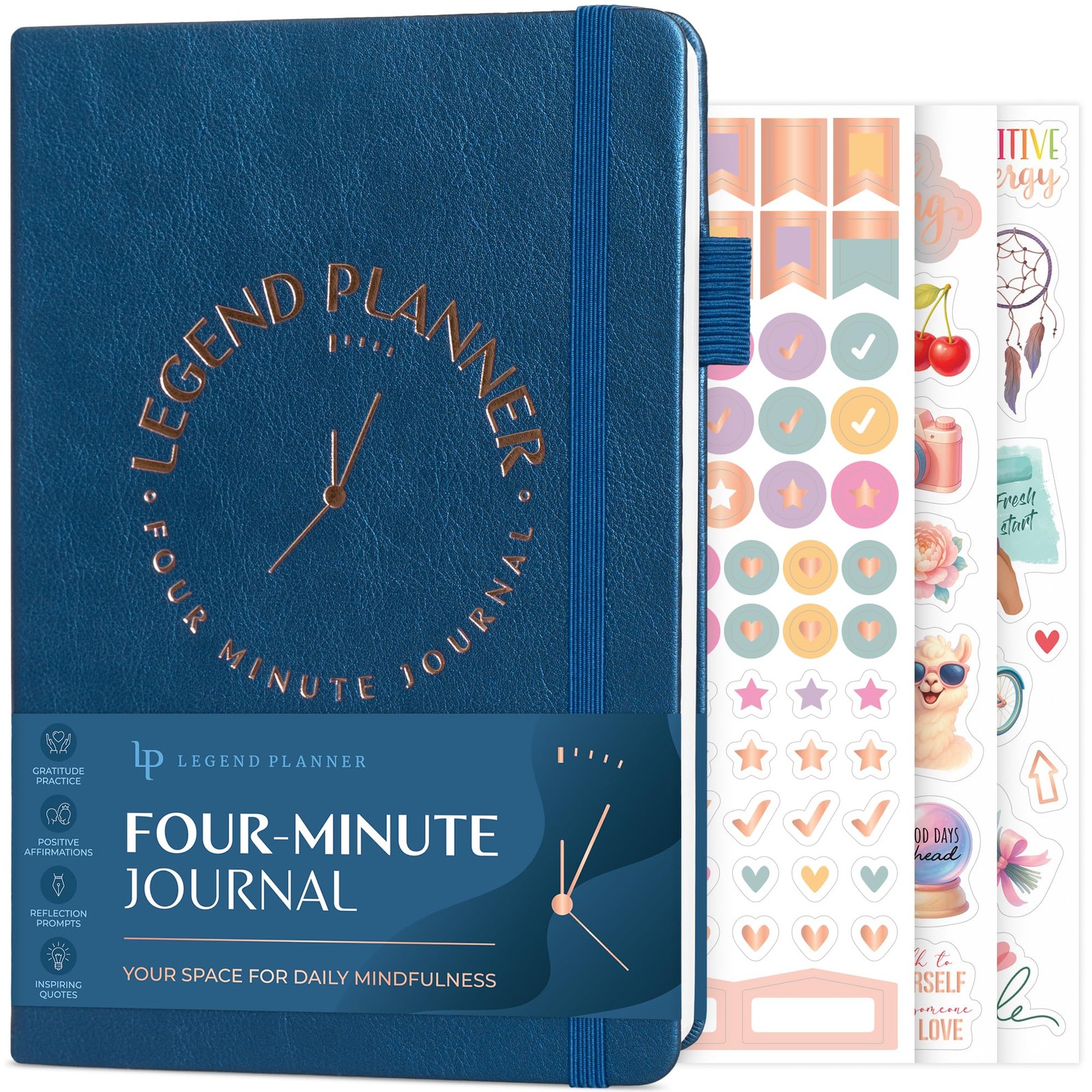 Legend Four-Minute Journal with Prompts & Habit A5 (5.8″ x 8.3″), Mystic Blue