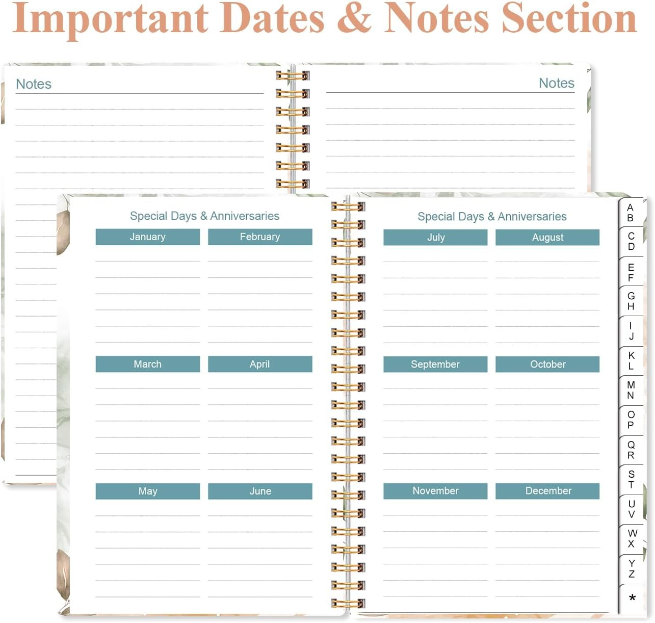 Address Book with Alphabetical Tabs – Small Address Book Spiral with Address Con