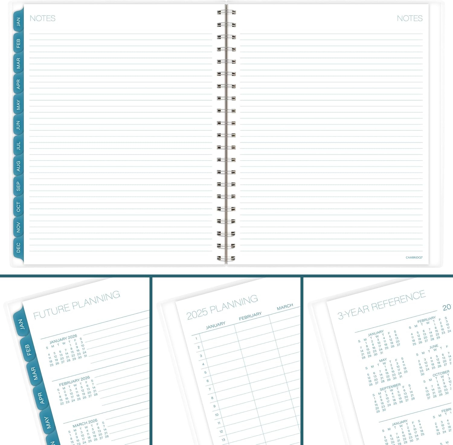 2025 Planner, Weekly & Monthly, 8-1/2″ x 11″, Large, Glacier (1727-905-25)