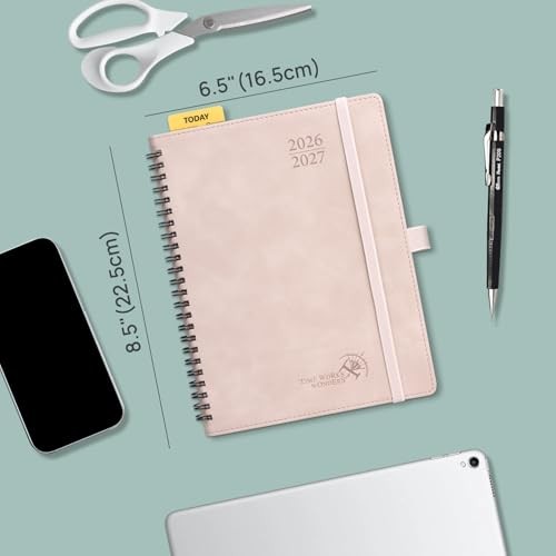 POPRUN 2026-2027 Academic Planner Weekly Monthly Agenda Notebook 6.5×8.5 Brown
