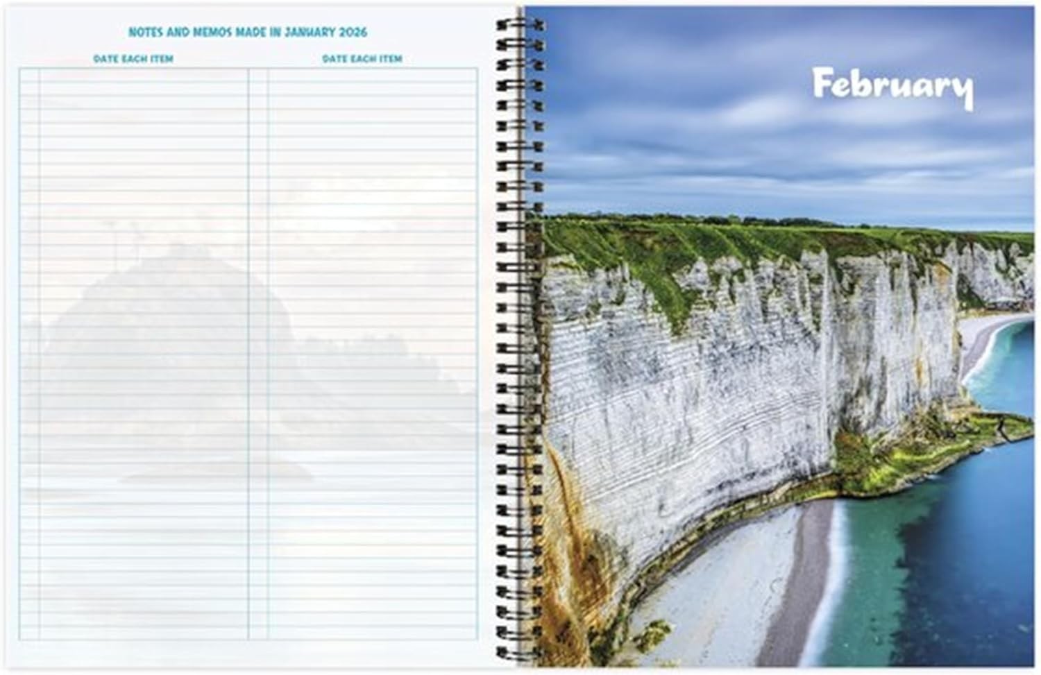 Day-Timer Beautiful Coastlines 2026 2-Page-Per-Week Refill, Size 5, 8 1/2″ x 11