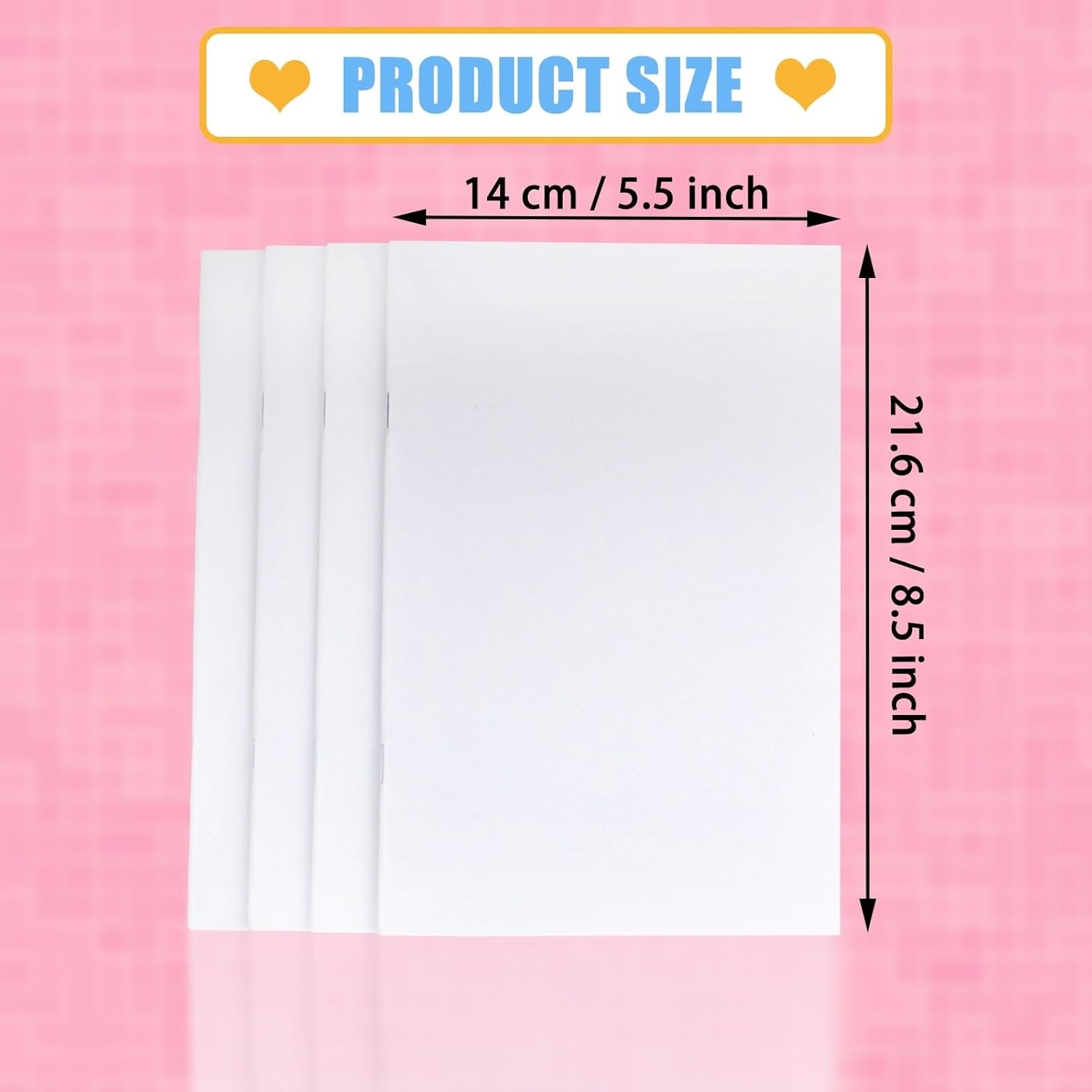 100 Pcs White Blank Notebook for Kids 5.5 x 8.5 Inches Unlined Journal
