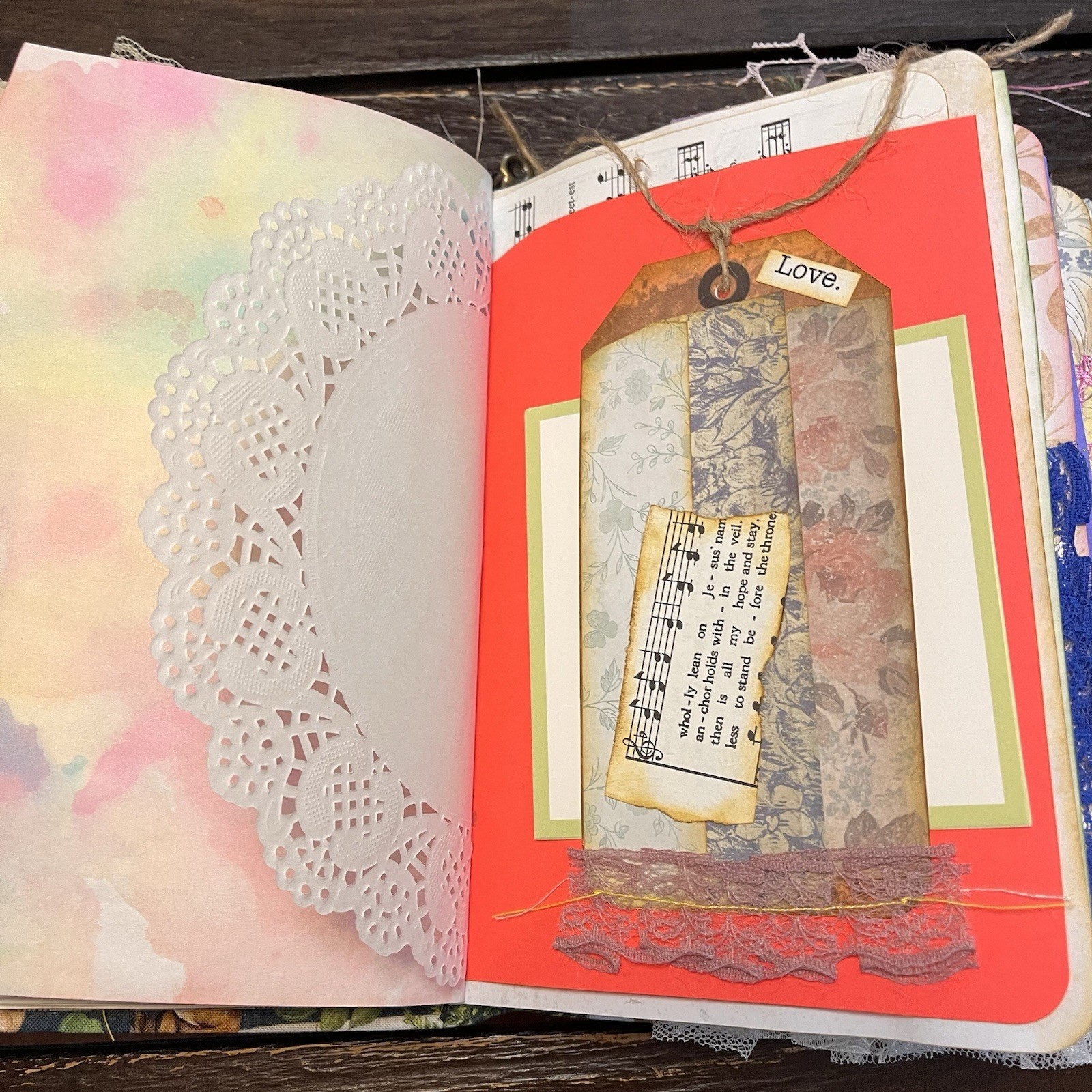 Junk Journal Nature Music Hymns Christian Faith Based Softcover Decorated 3 Sig
